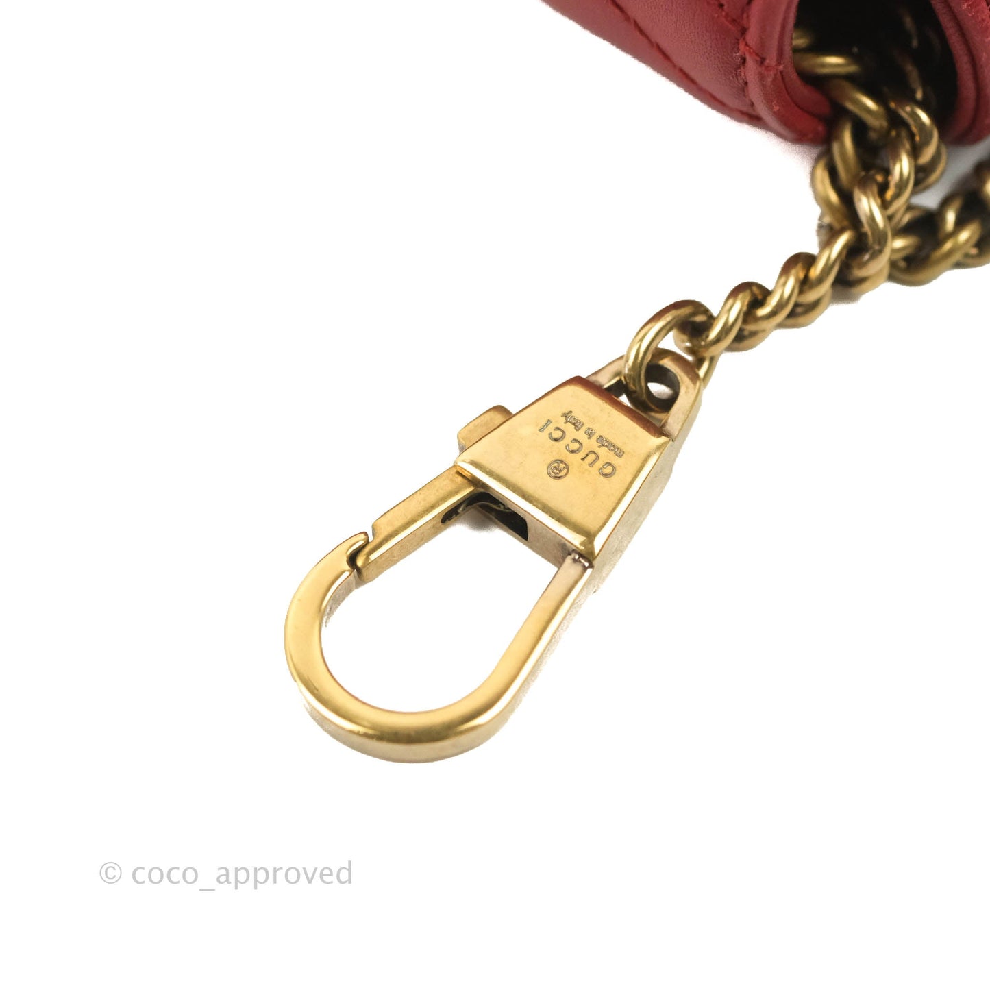 Gucci GG Marmont Matelassé Leather Super Mini Bag Red