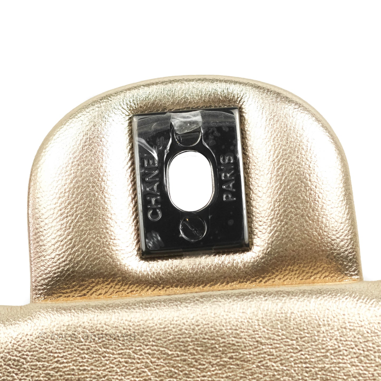 Chanel Mini Square Quilted Gold Calfskin Black Hardware