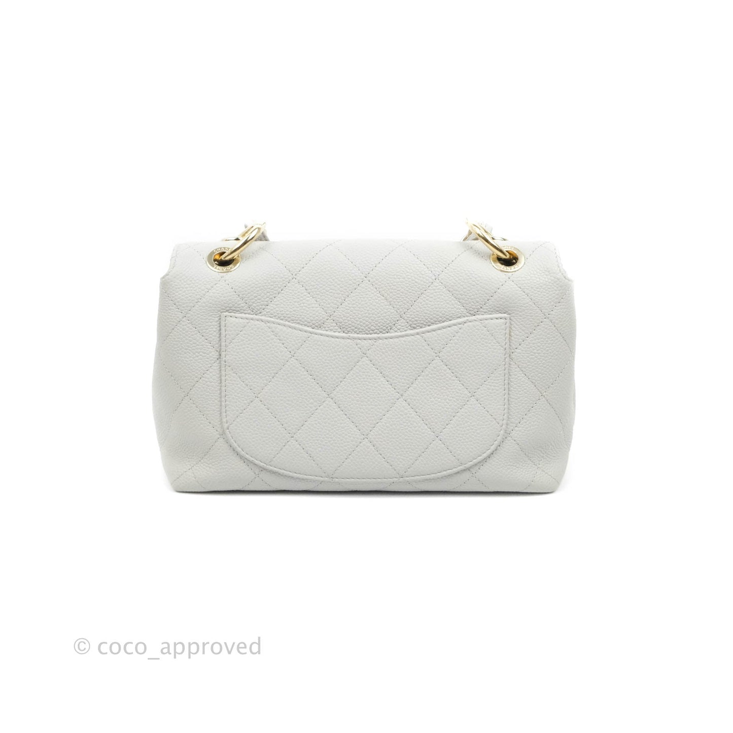Chanel Quilted Small City Walk Flap Light Grey Caviar Gold Hardware