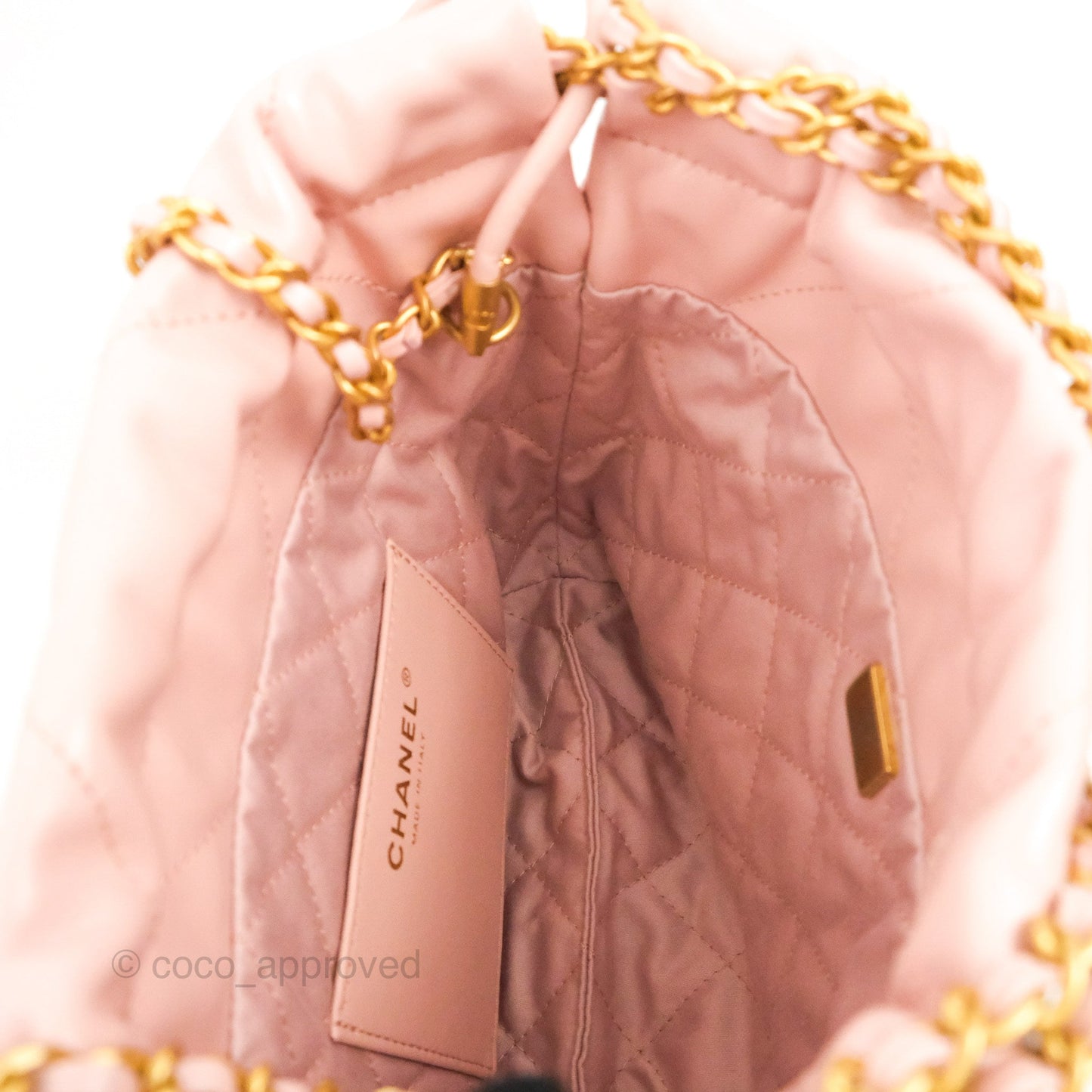 Chanel 22 Mini Bag Pink Shiny Crumpled Calfskin