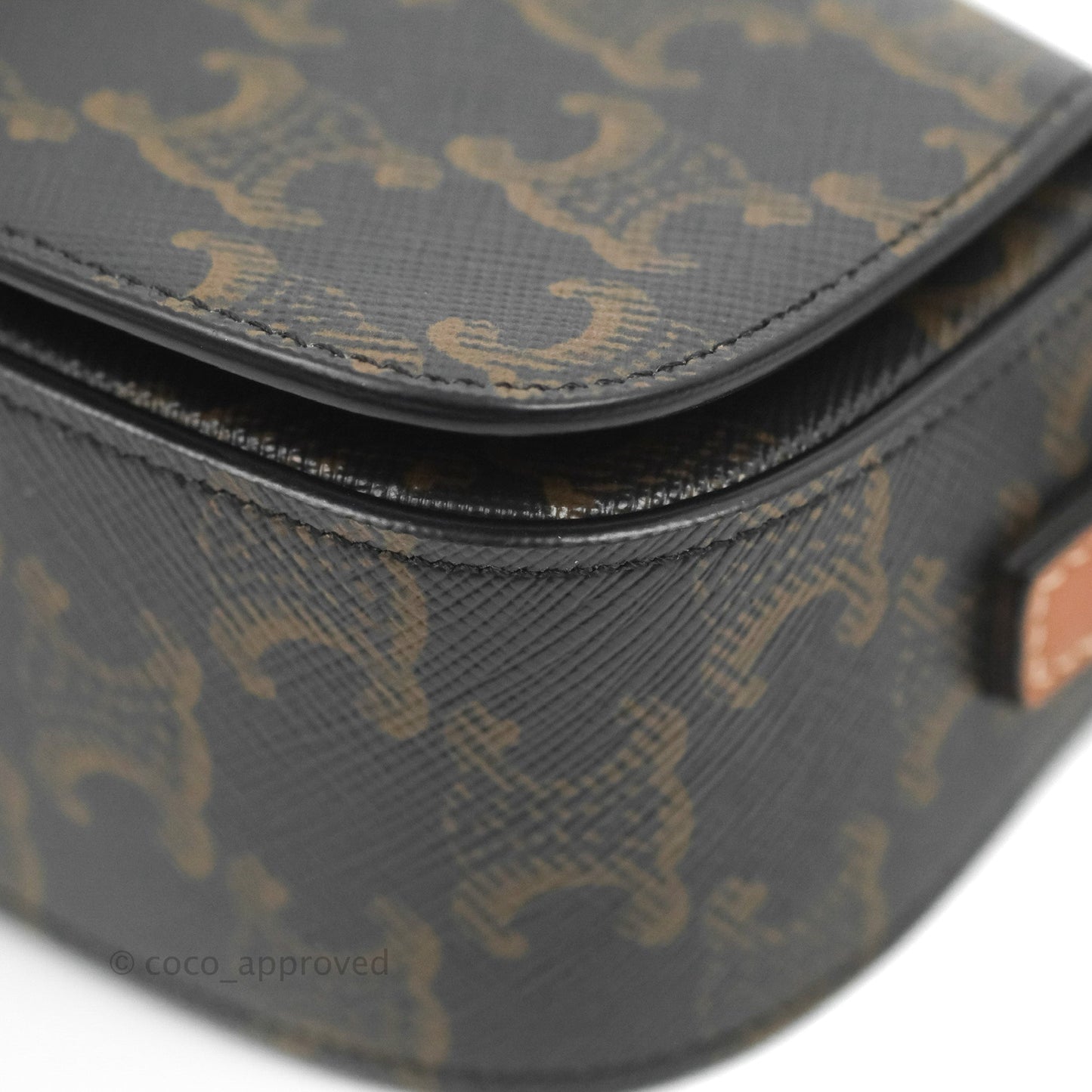 Celine Clutch on Strap Tabou Triomphe Canvas Tan Calfskin