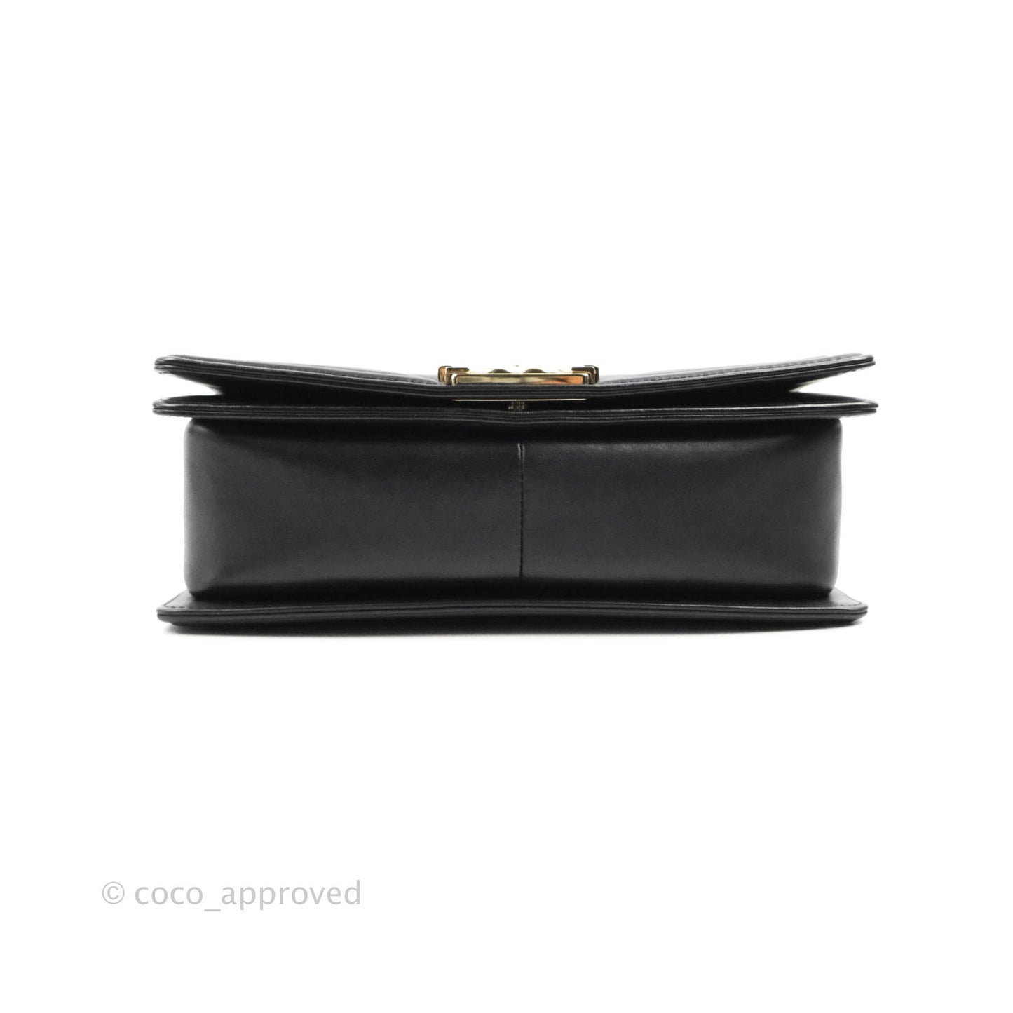 Chanel Chevron Medium Boy Black Calfskin Gold Hardware