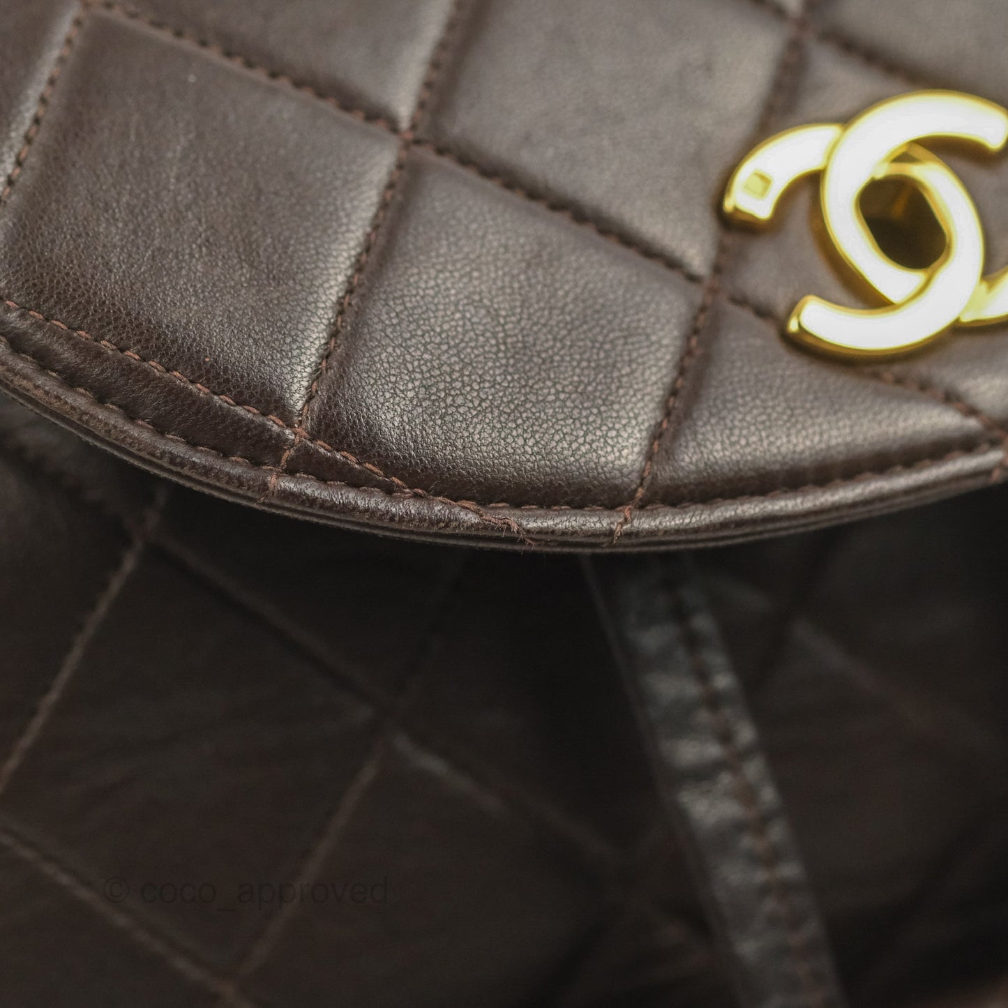 Chanel Vintage CC Duma Backpack Brown Lambskin 24K Gold Hardware
