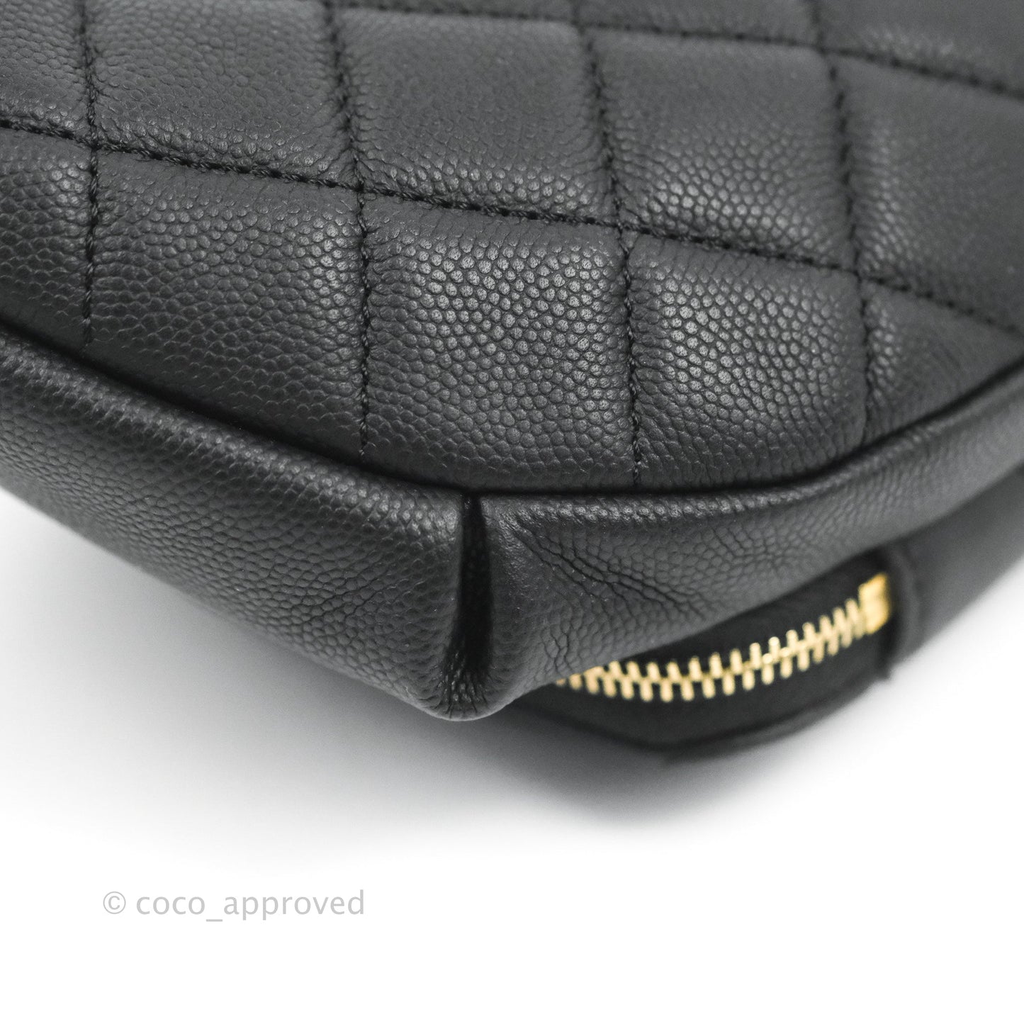 Chanel Quilted Business Affinity Waist Belt Bag Black Caviar Gold Hardware
