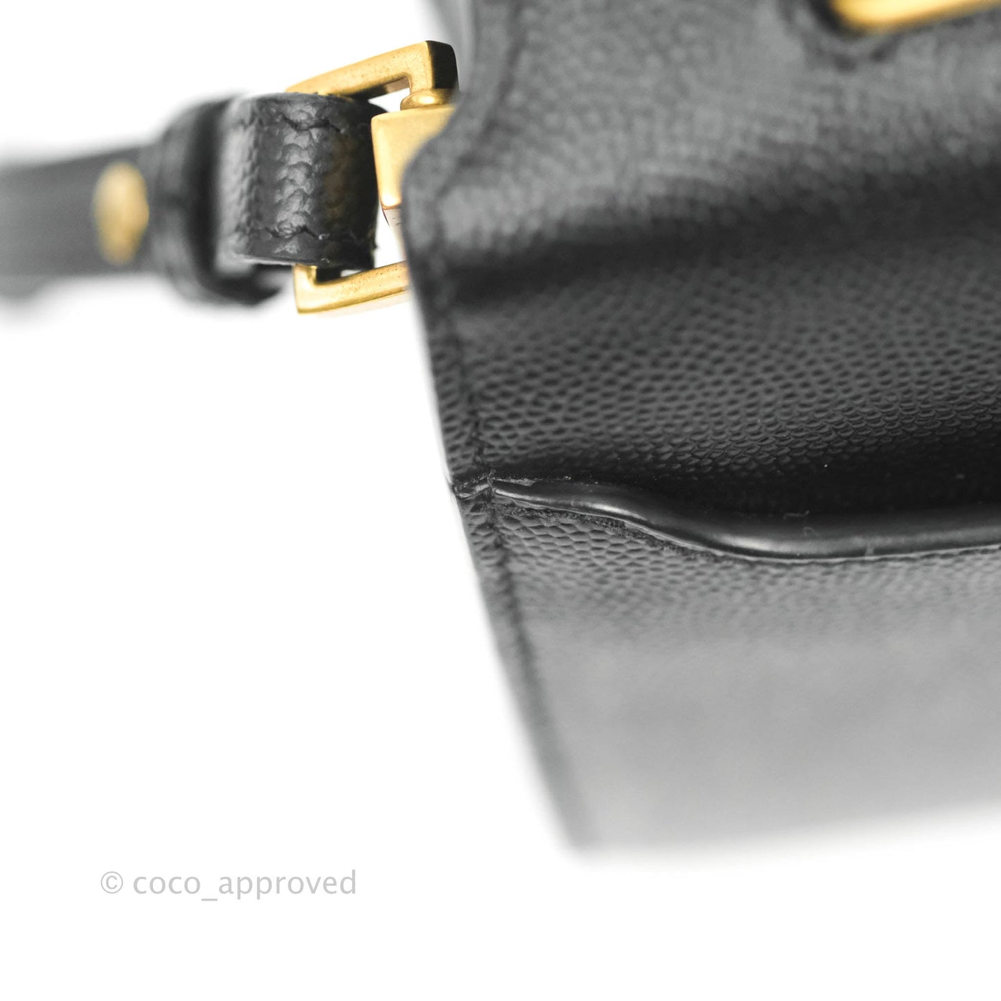 Saint Lauren Cassandra Mini Top Handle Bag Black Grained Calfskin