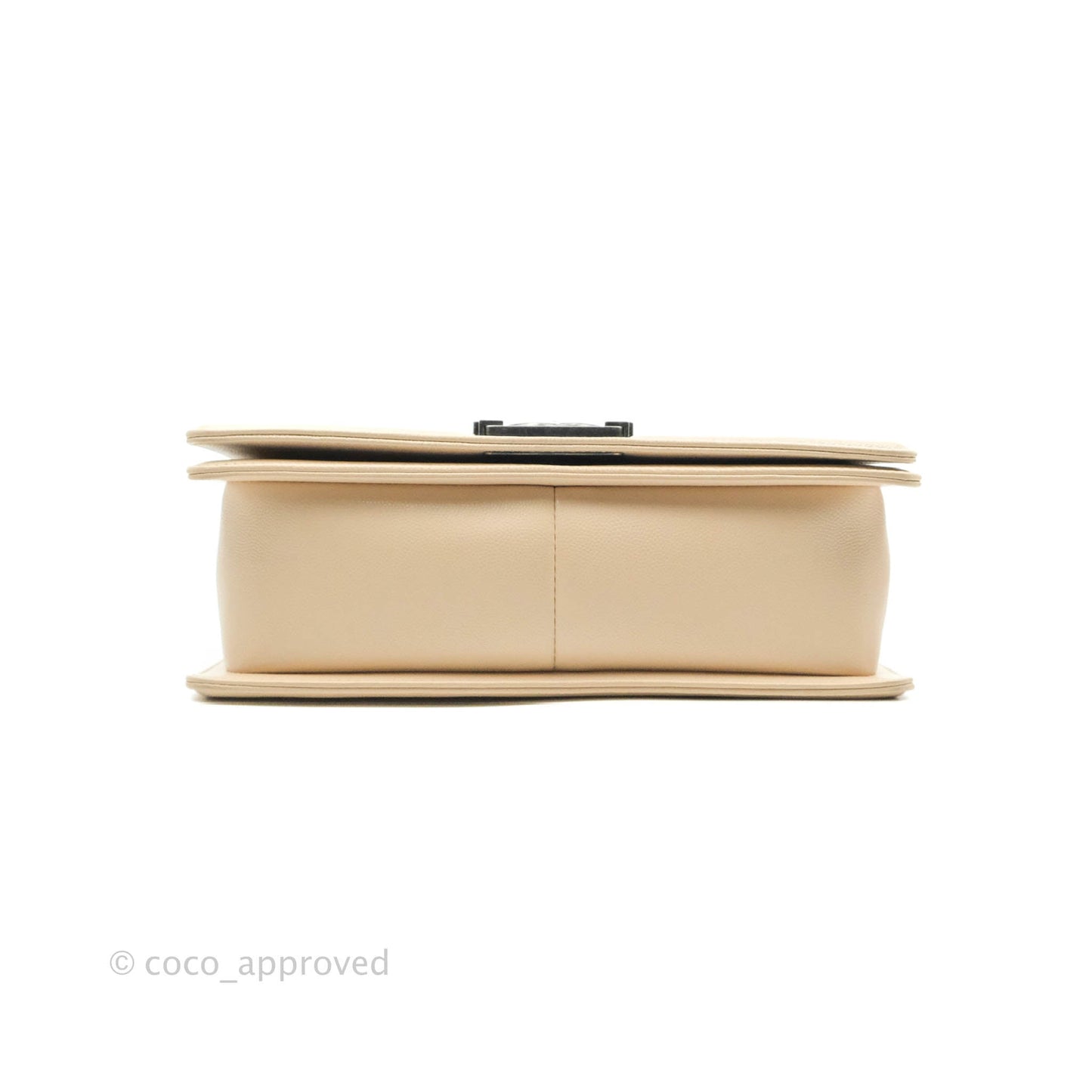 Chanel Chevron Medium Boy Light Pink Beige Caviar Ruthenium Hardware