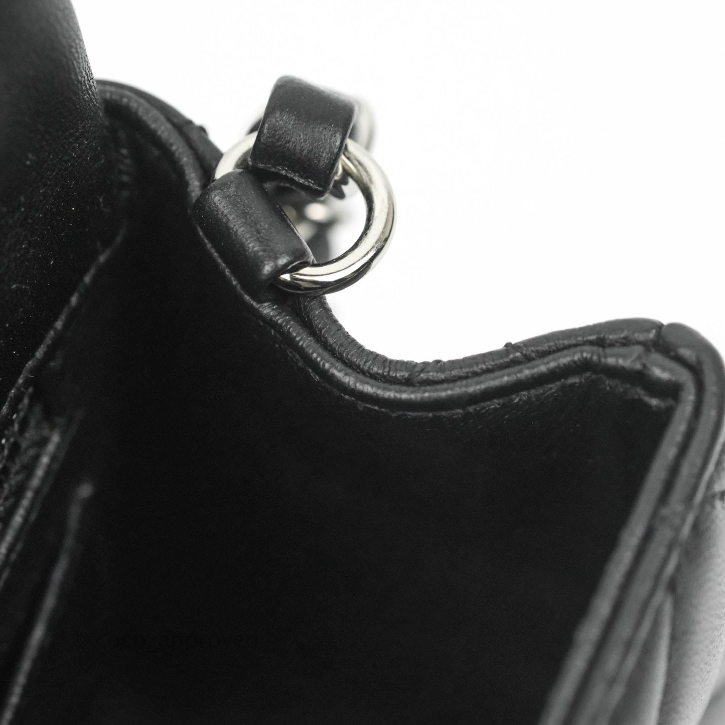 Chanel Quilted Mini Rectangular Flap Black Lambskin Silver Hardware