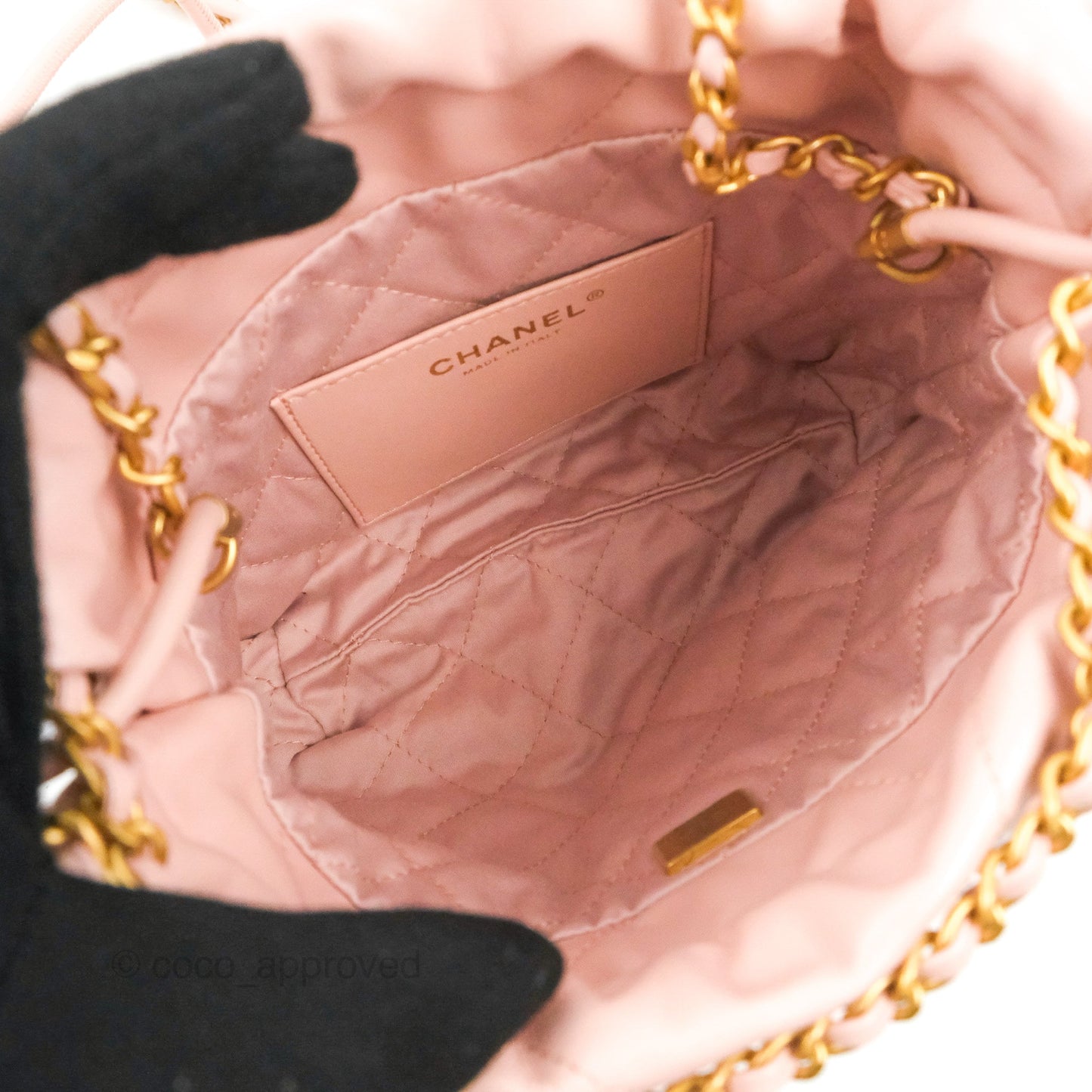 Chanel 22 Mini Bag Pink Shiny Crumpled Calfskin