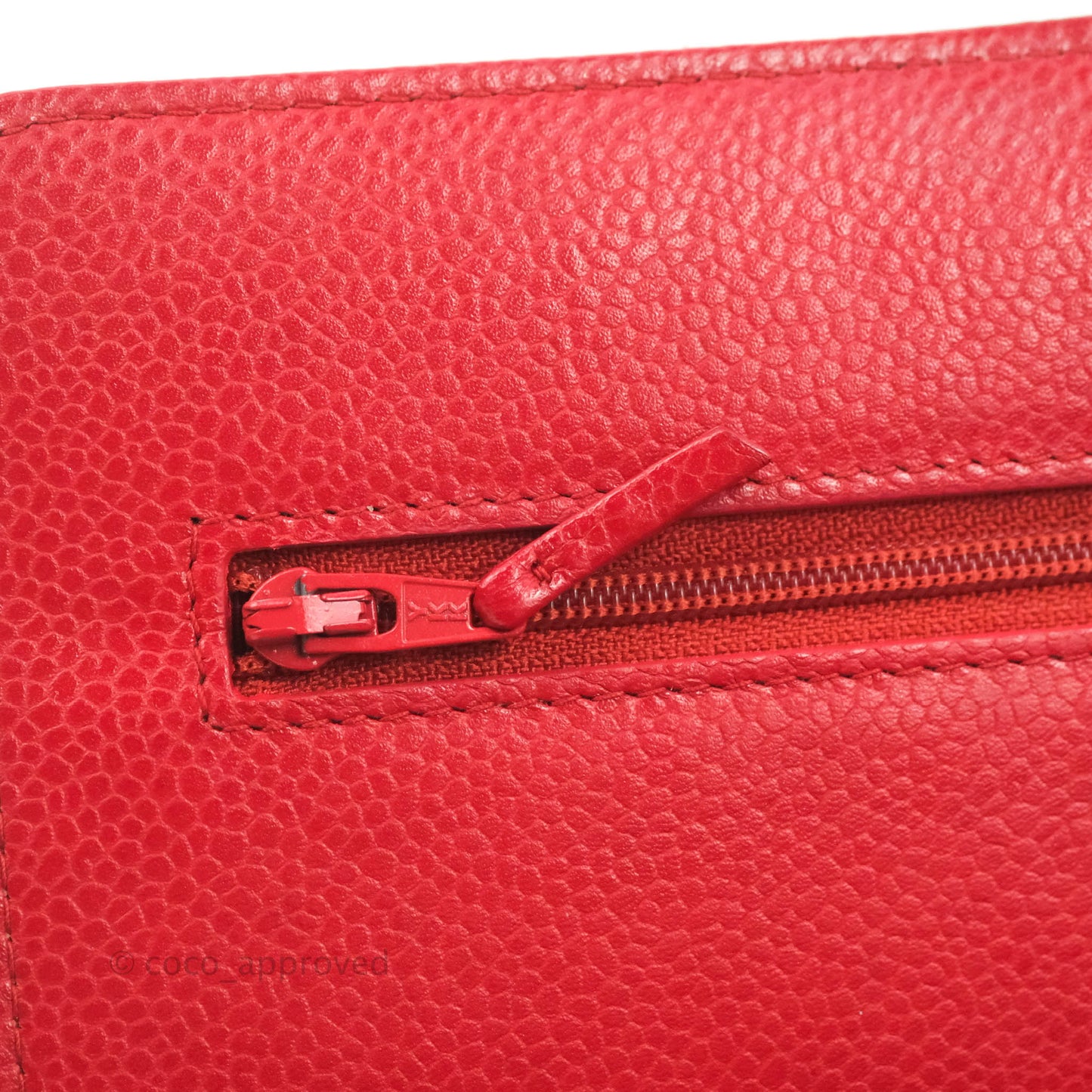 Chanel Quilted Classic Wallet on Chain WOC Red Caviar Ruthenium Hardware