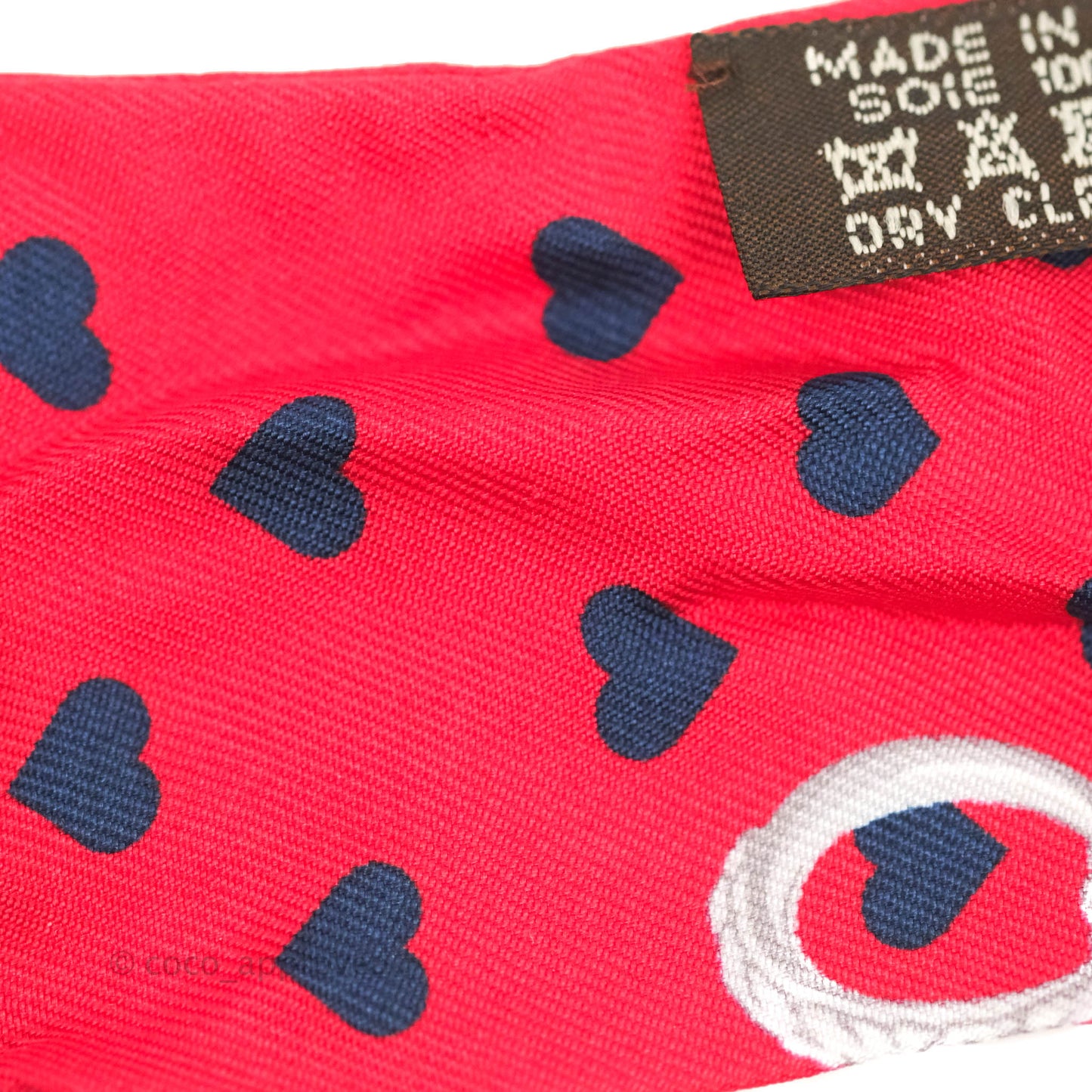 Hermès Silk Twilly Scarf Brides de Gala Love Heart Red