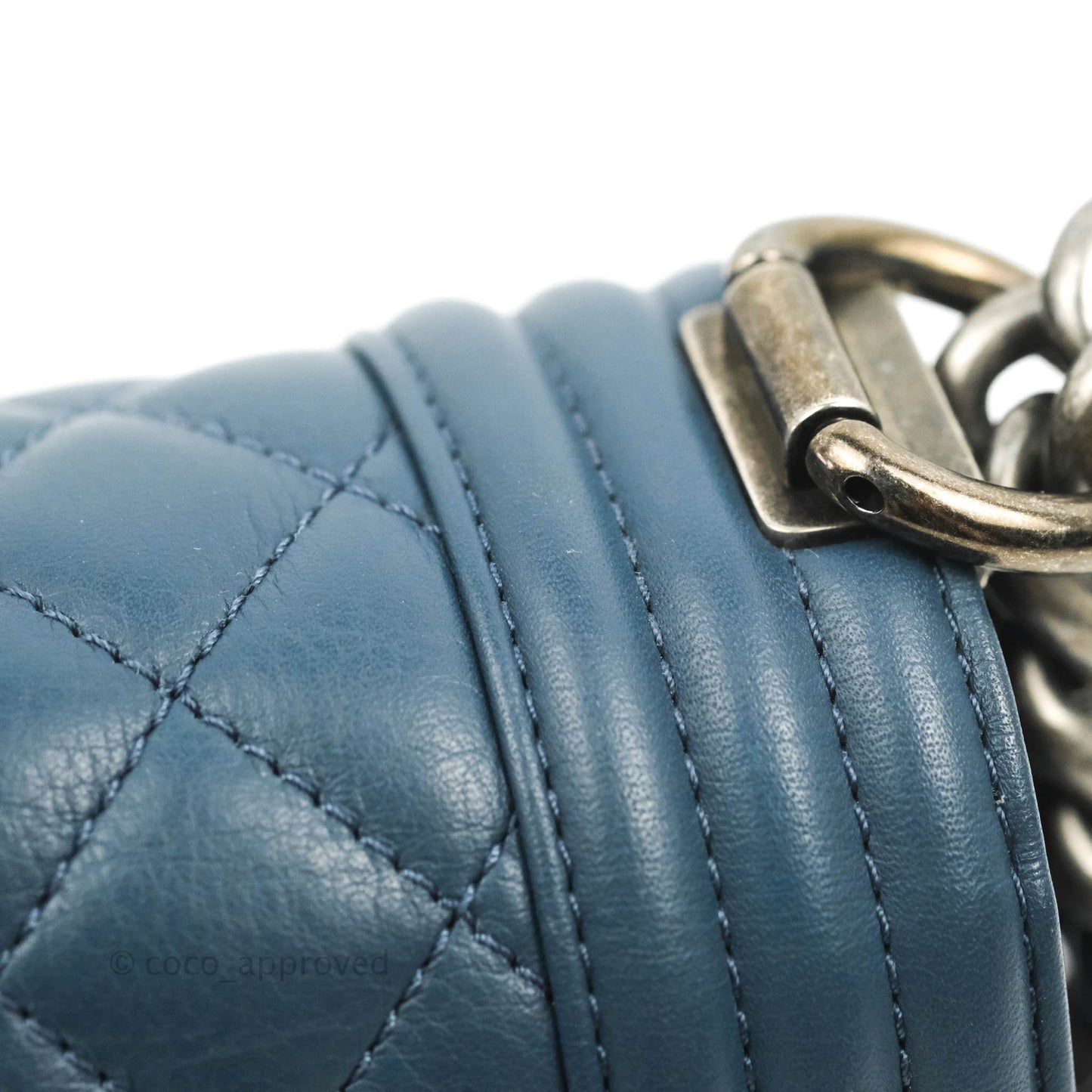 Chanel Boy Small Navy Calfskin Ruthenium Hardware