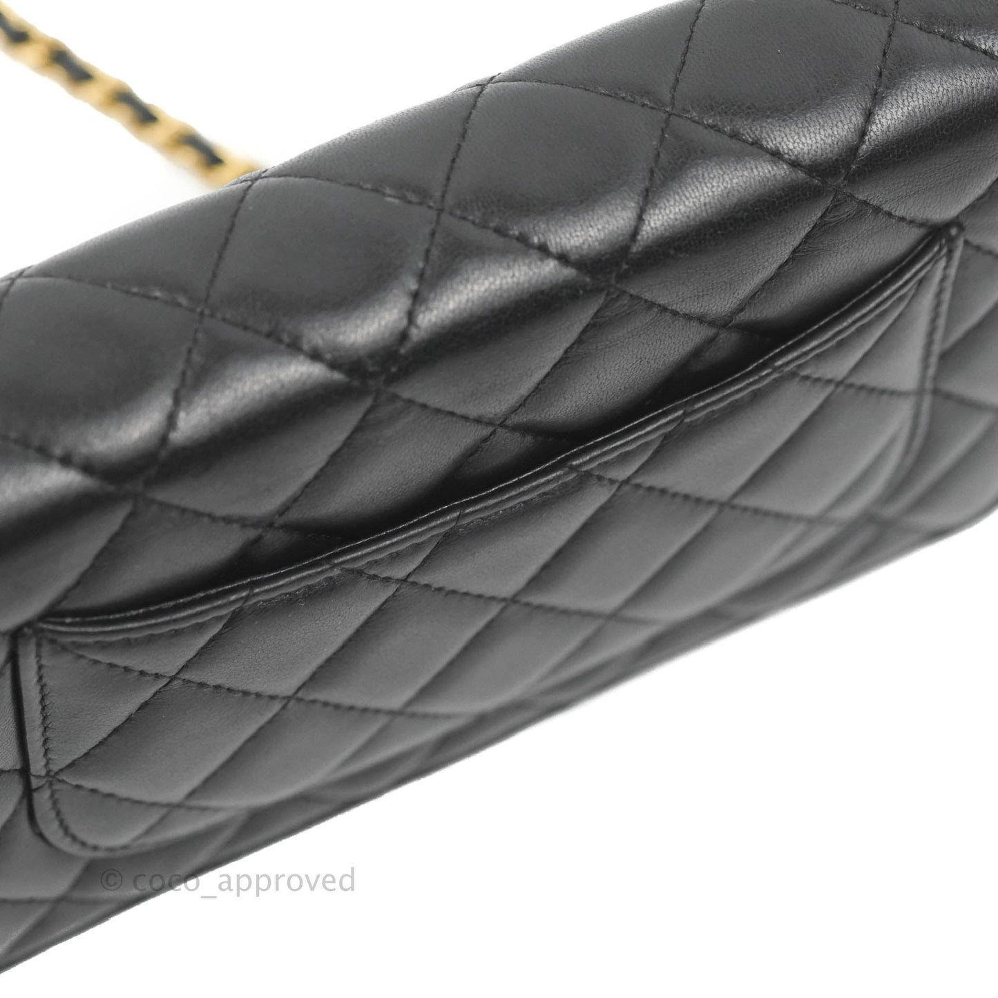 Chanel Quilted Classic WOC Black Lambskin Gold Hardware