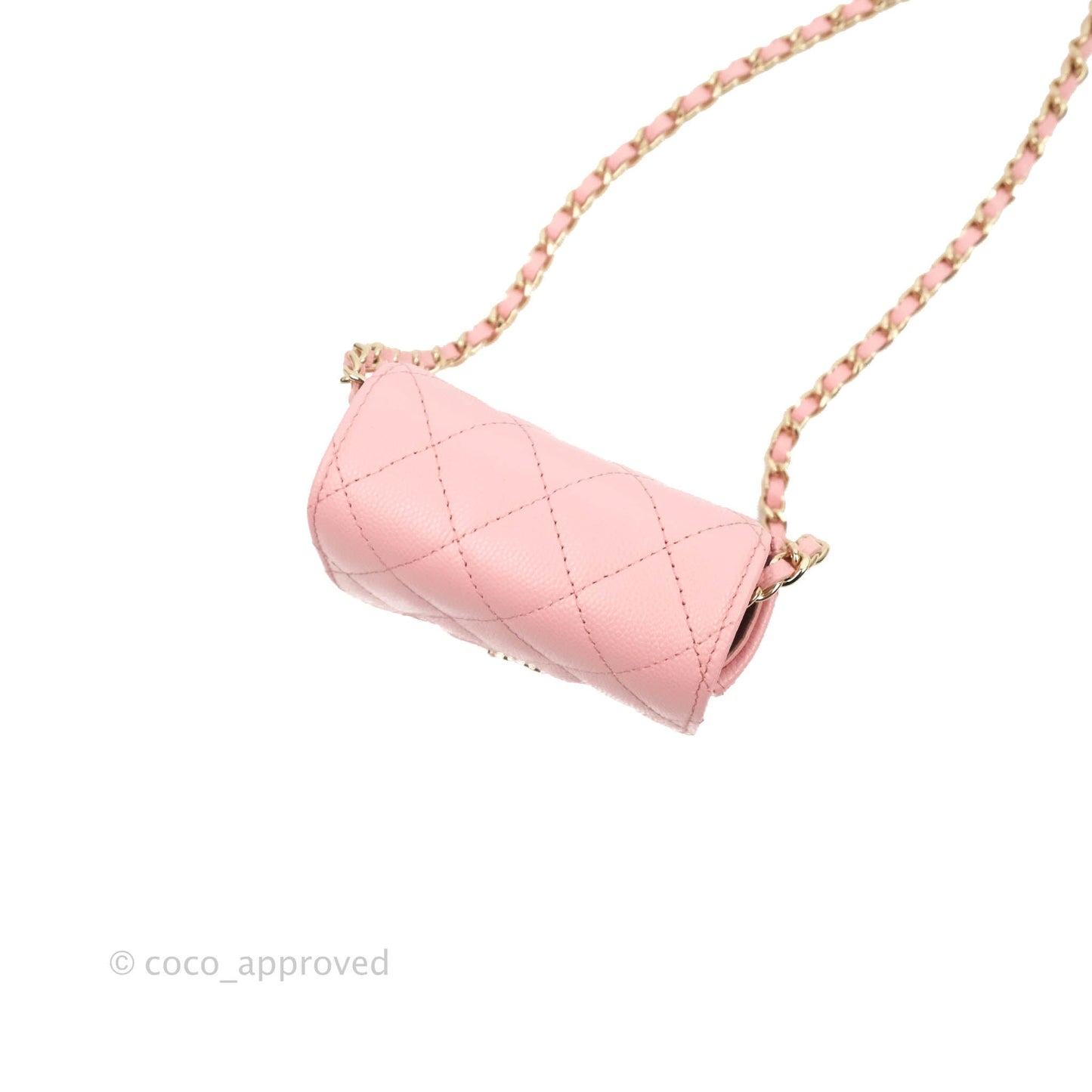 Chanel Classic Clutch With Chain Pink Caviar Gold Hardware