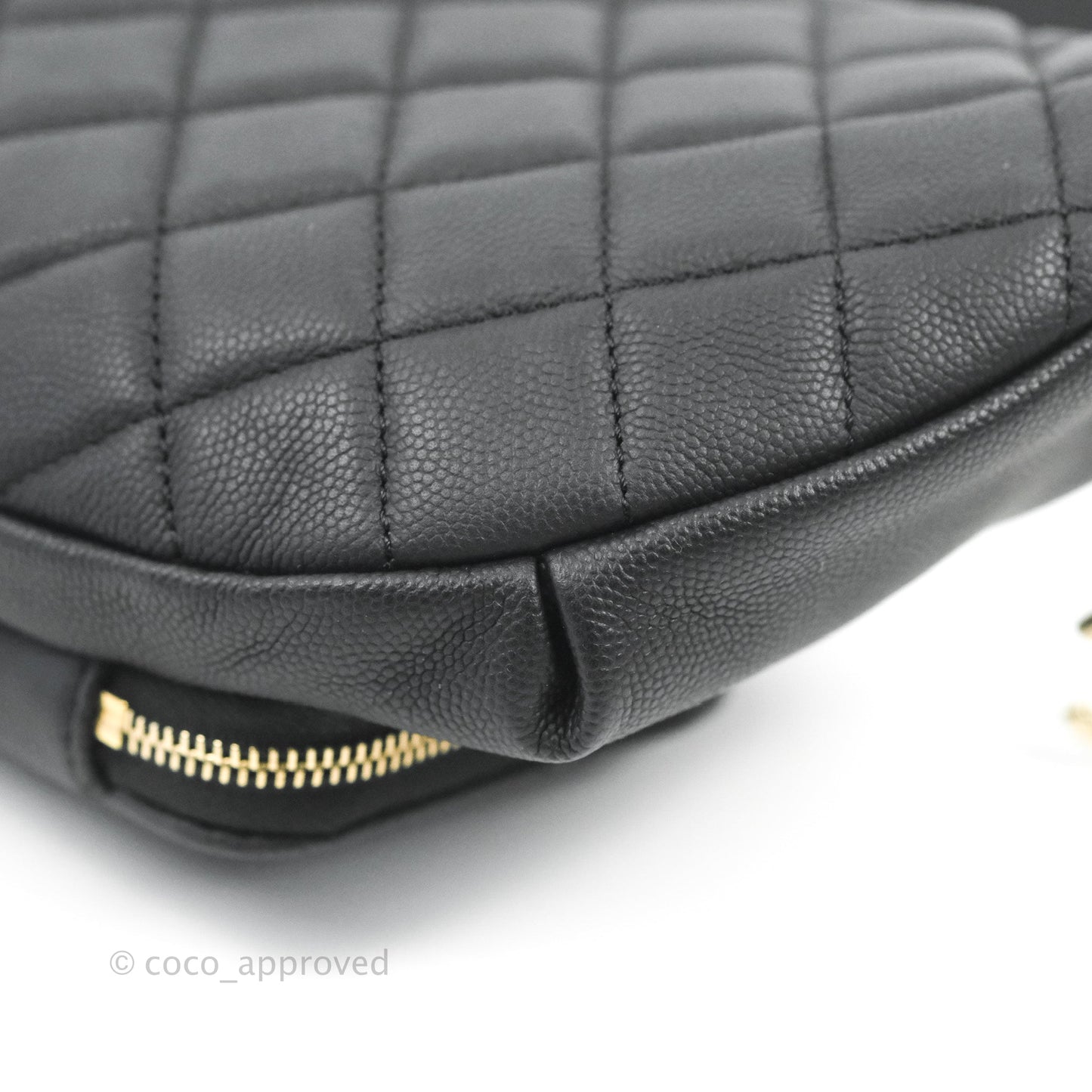 Chanel Quilted Business Affinity Waist Belt Bag Black Caviar Gold Hardware