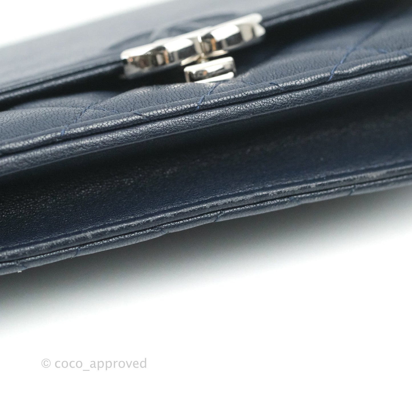 Chanel Urban Companion Wallet on Chain WOC Navy Calfskin Silver Hardware