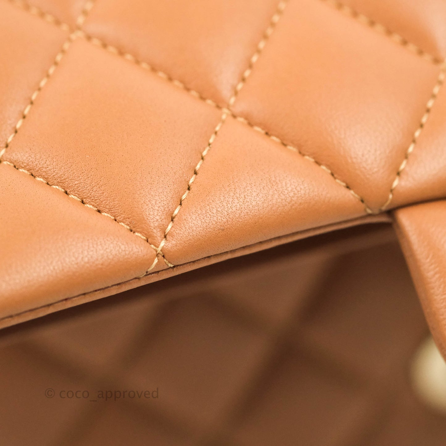 Chanel Small Classic Quilted Flap Dark Beige Caramel Lambskin Gold Hardware