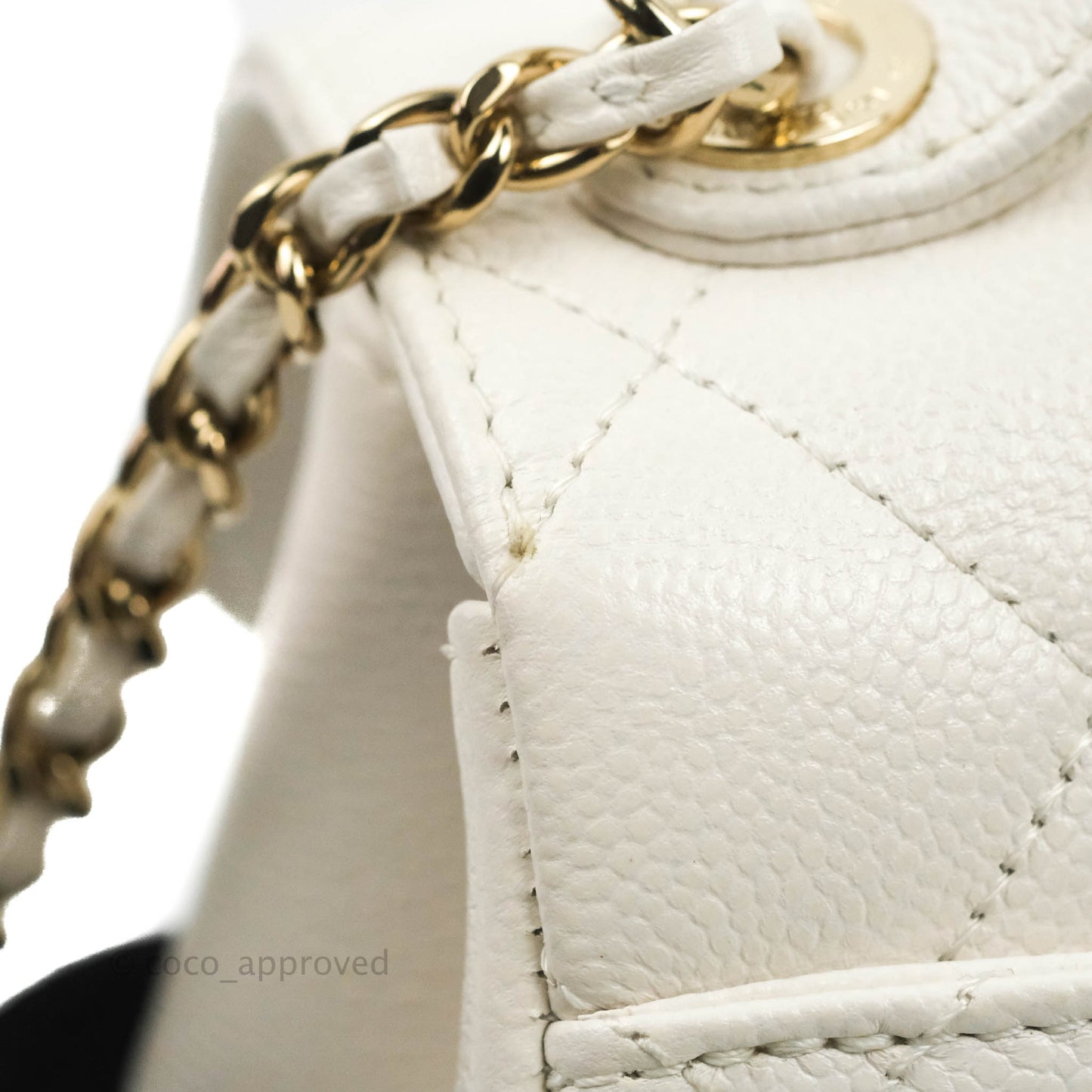 Chanel Quilted Small Business Affinity Flap White Caviar Gold Hardware