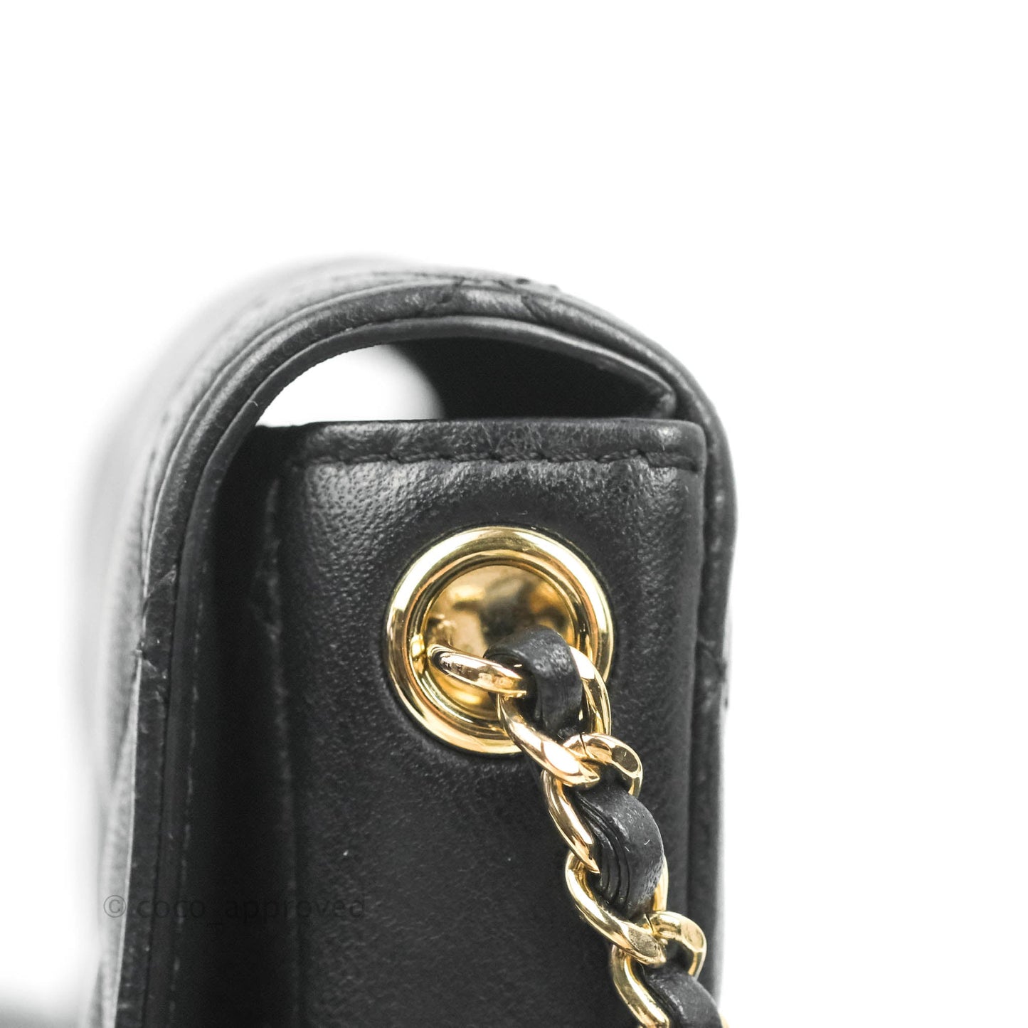 Chanel Classic Twin Flap Bag Side Pack Black Lambskin Gold Hardware