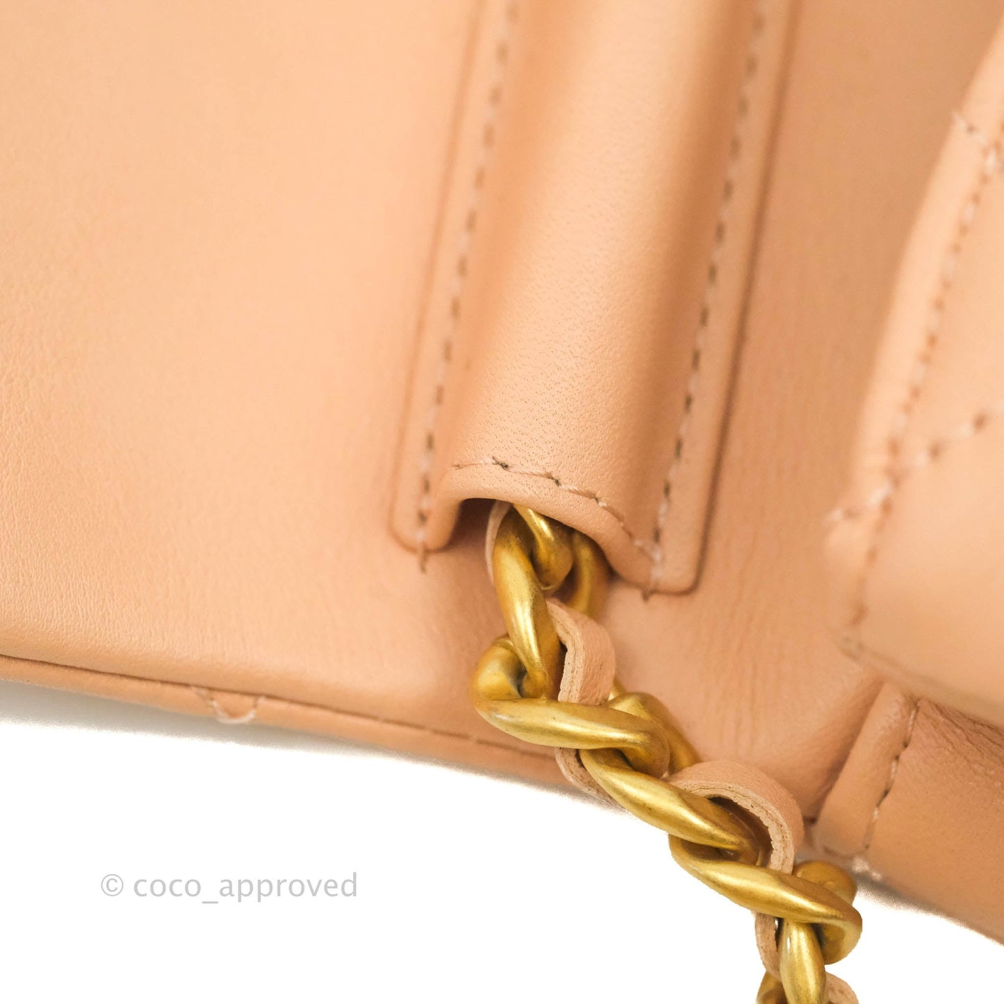 Chanel Clutch with Chain Beige Pink Calfskin Aged Gold Hardware
