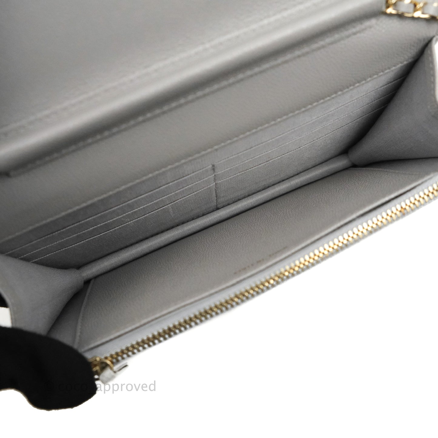Chanel Golden Class Wallet on Chain WOC Grey Caviar Gold Hardware