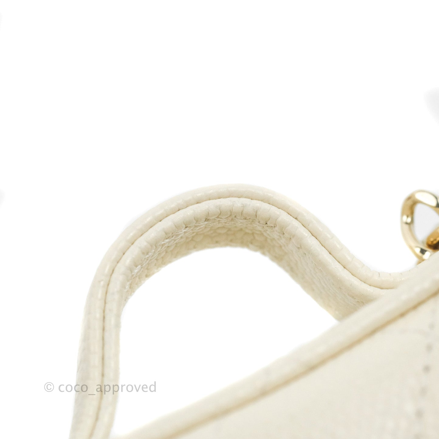 Chanel Quilted Small Handle With Care Vanity Case With Chain Ivory Caviar Gold Hardware
