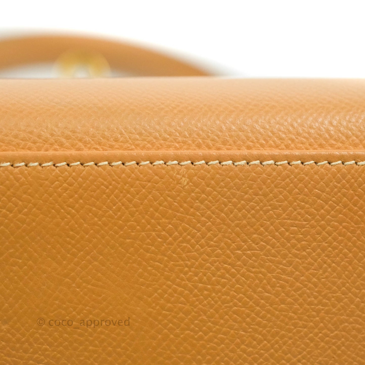 Hermès Vintage Kelly 28 Gold Natural Courchevel Sellier Gold Hardware