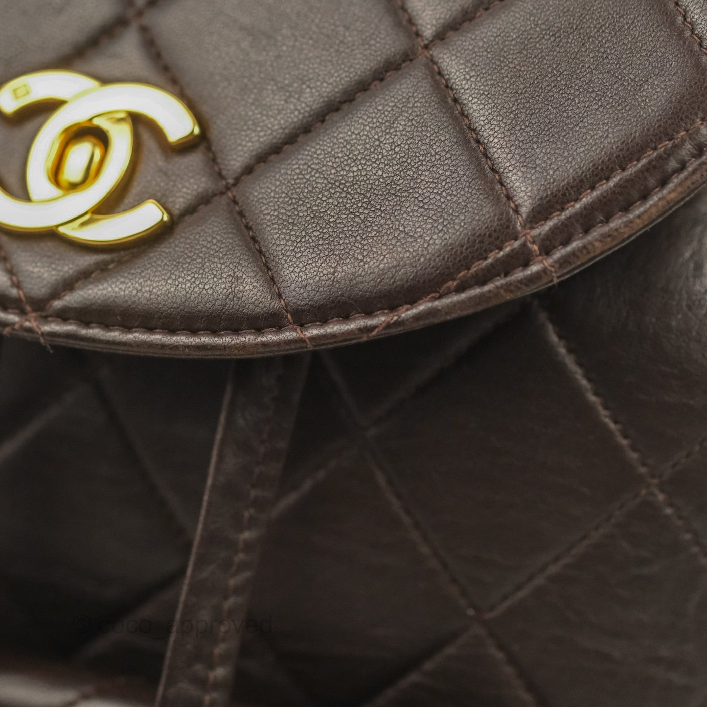 Chanel Vintage CC Duma Backpack Brown Lambskin 24K Gold Hardware