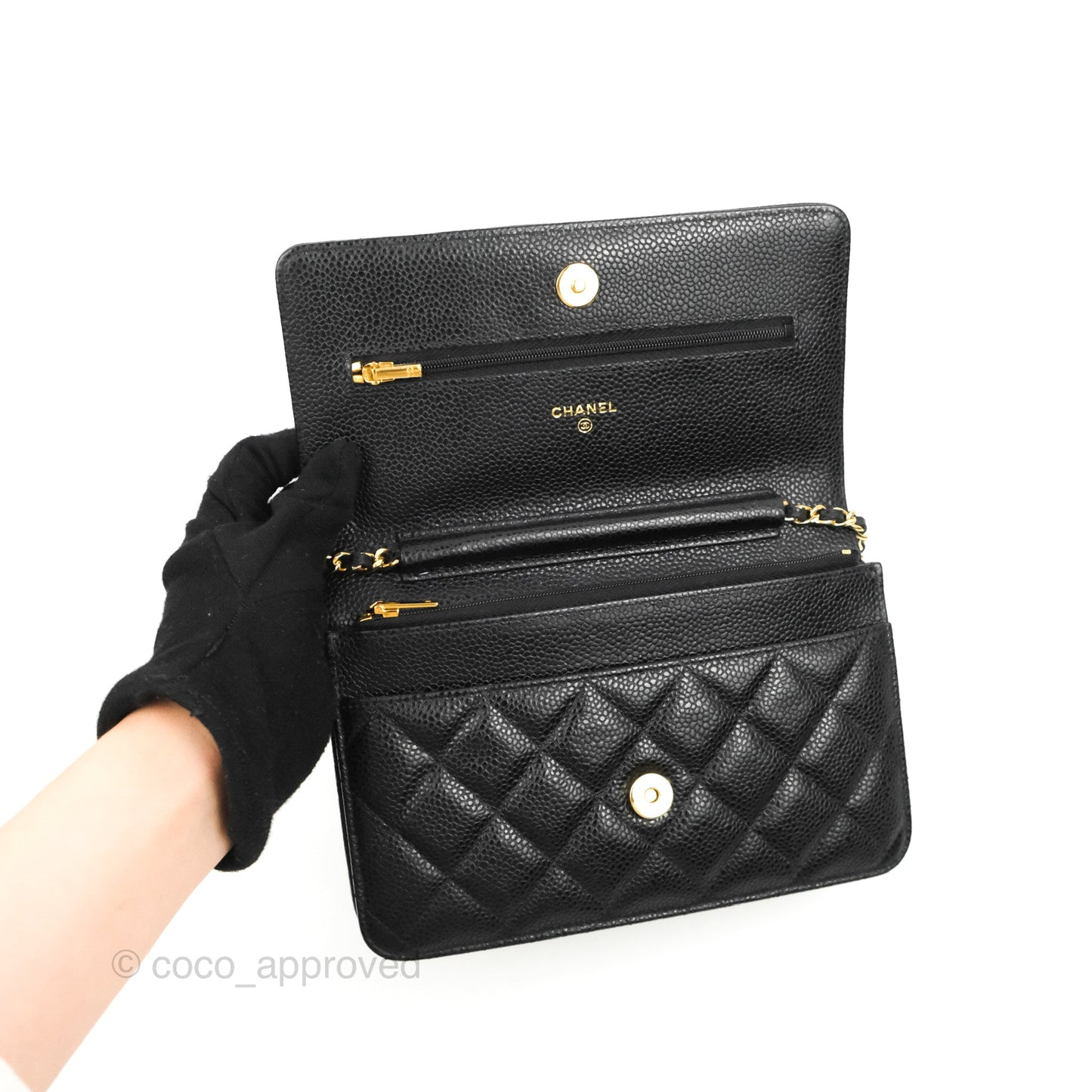 Chanel Quilted Classic WOC Black Caviar Gold Hardware