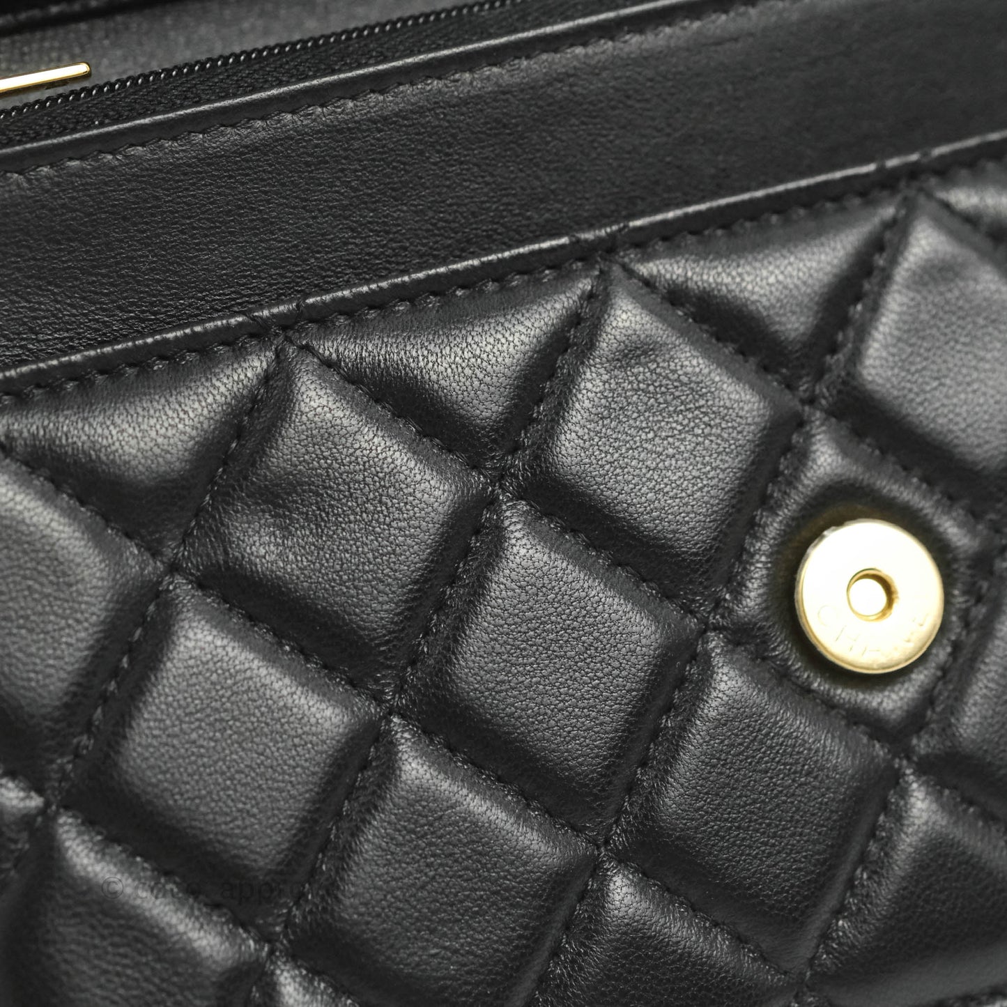 Chanel Quilted Classic WOC Black Lambskin Gold Hardware