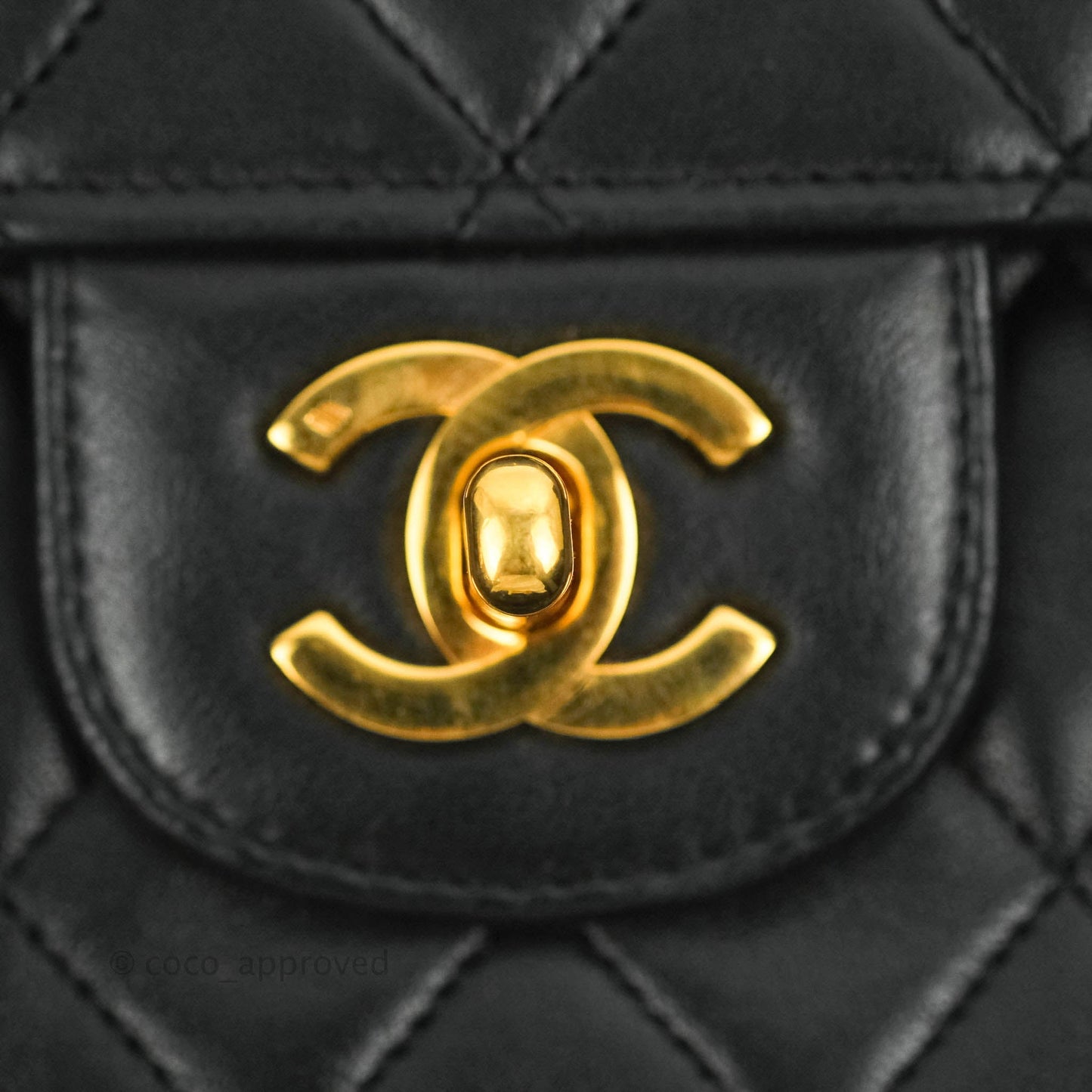 Chanel Classic Double Flap Vintage Black Lambskin 24K Gold Hardware