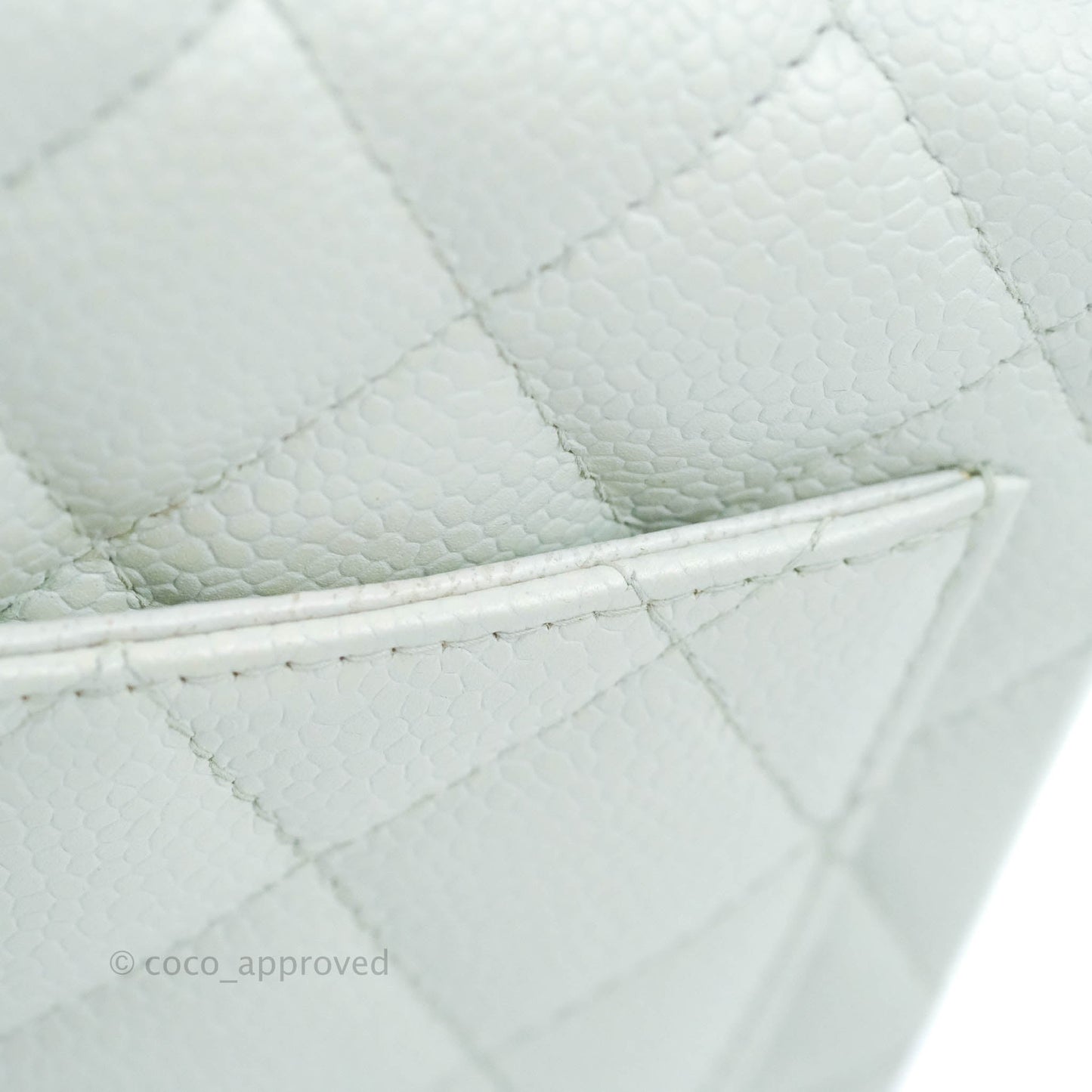 Chanel Quilted Vintage Mini Square Flap Light Blue Caviar 24K Gold Hardware