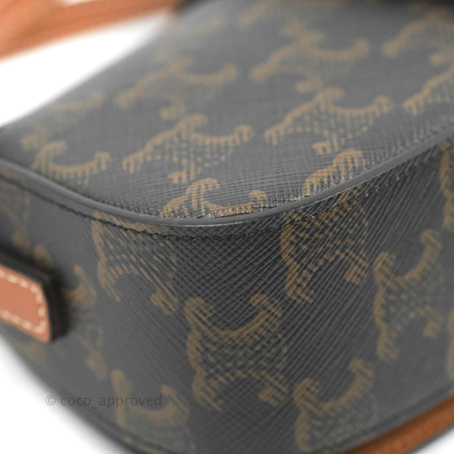 Celine Clutch on Strap Tabou Triomphe Canvas Tan Calfskin