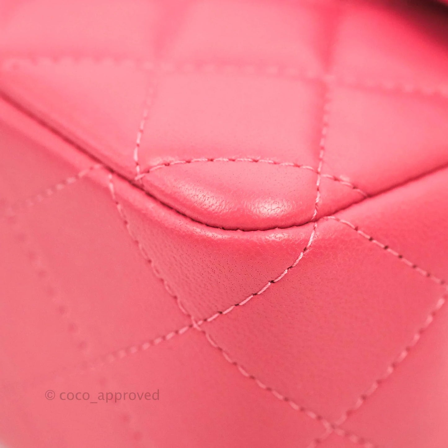 Chanel Quilted Mini Rectangular Flap Pink Lambskin Silver Hardware
