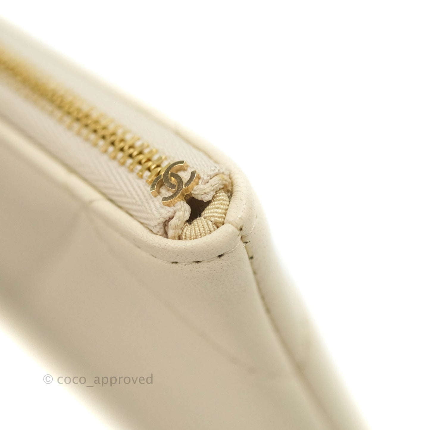 Chanel 19 Small Pouch Beige Lambskin Gold Hardware