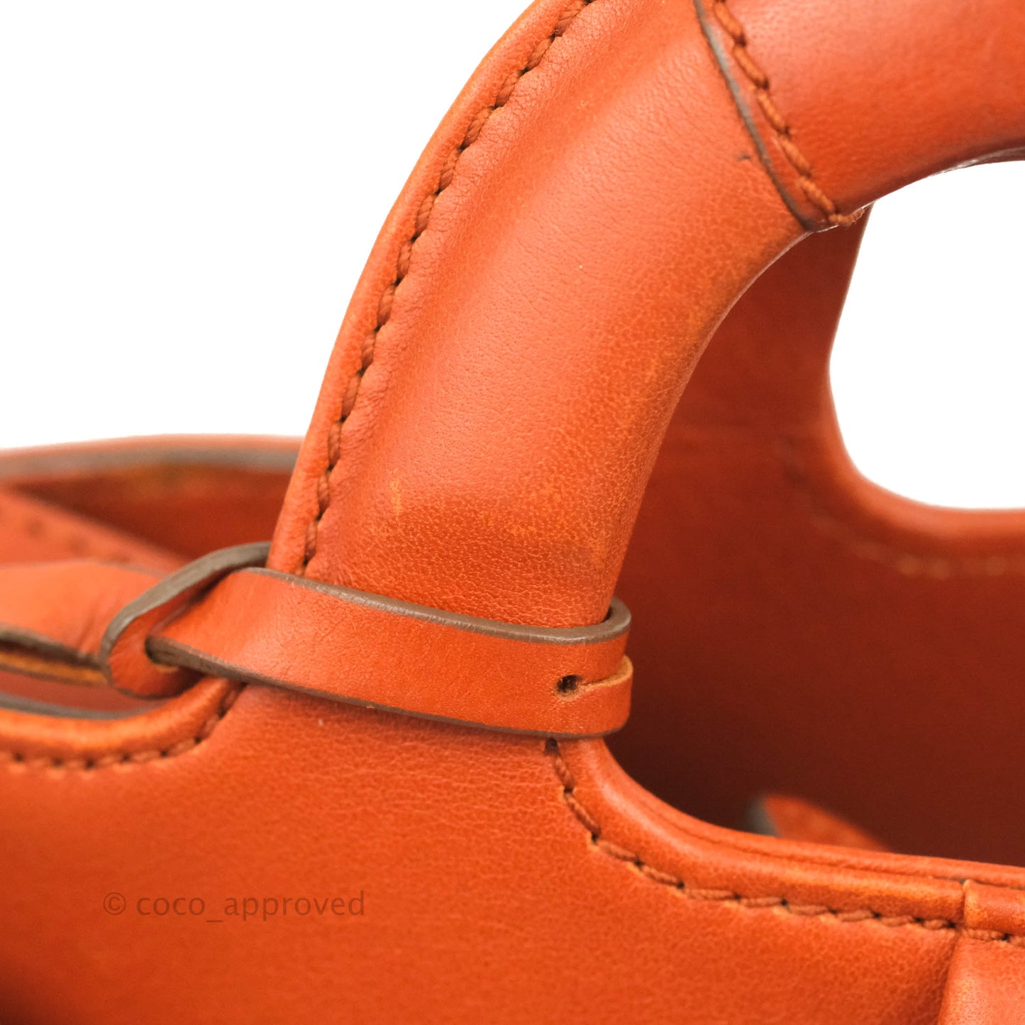 Salvatore Ferragamo Orange Top Handle Bag With Strap