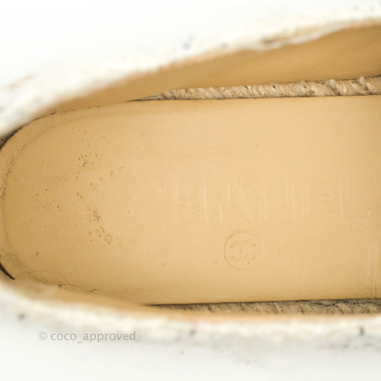 Chanel CC Espadrilles Tweed Black White Size 36
