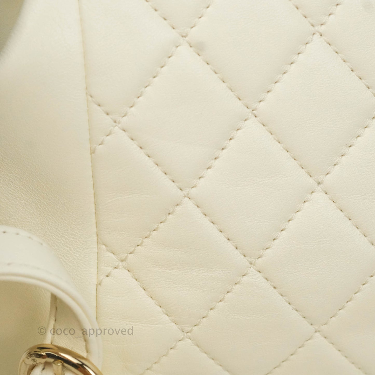 Chanel Quilted Small Duma Drawstring Backpack White Lambskin