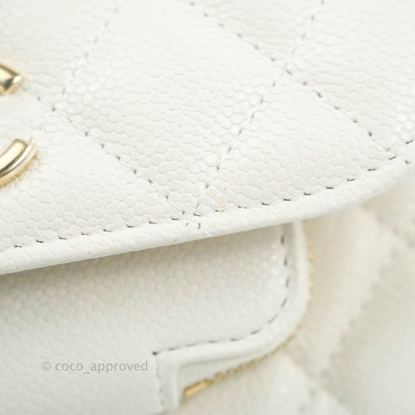 Chanel Business Affinity Clutch With Chain White Caviar Gold Hardware