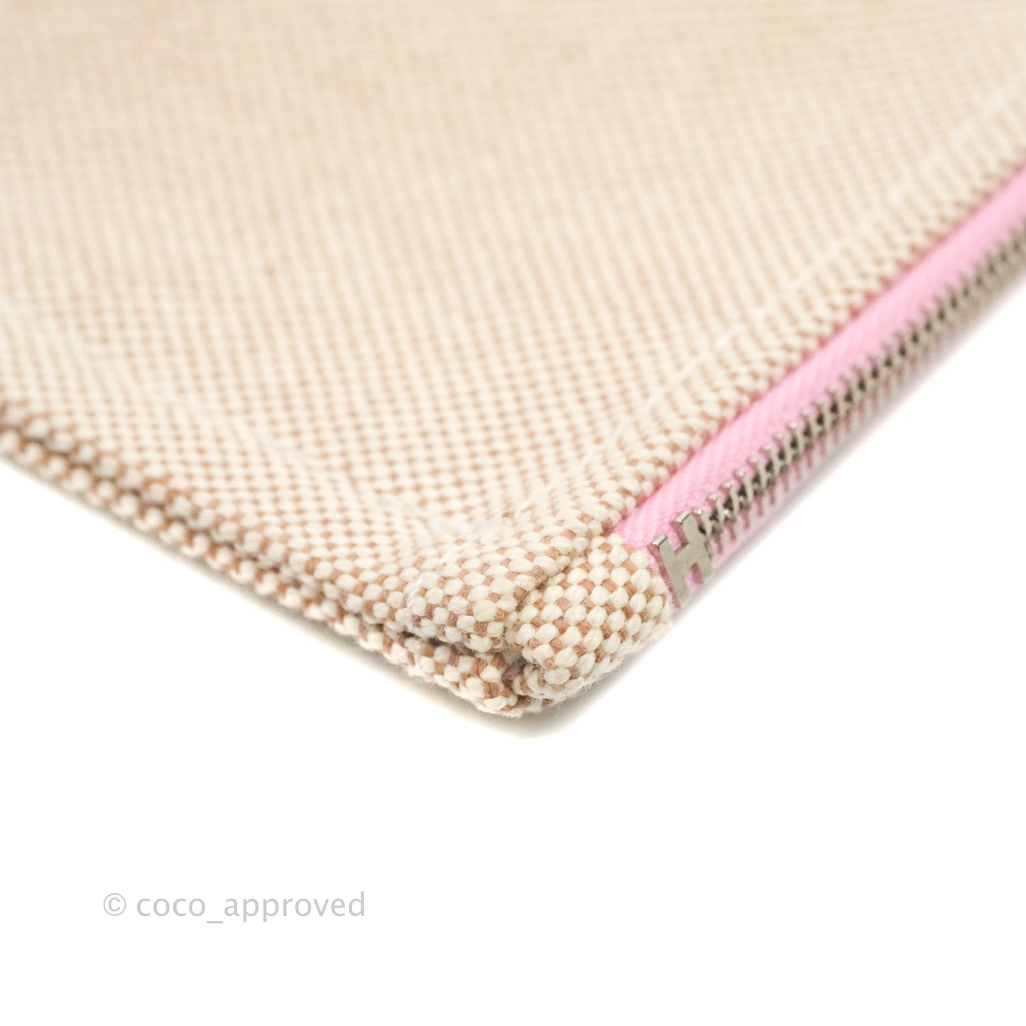 Hermès Small Bain New Yachting Pouch Cotton Pink