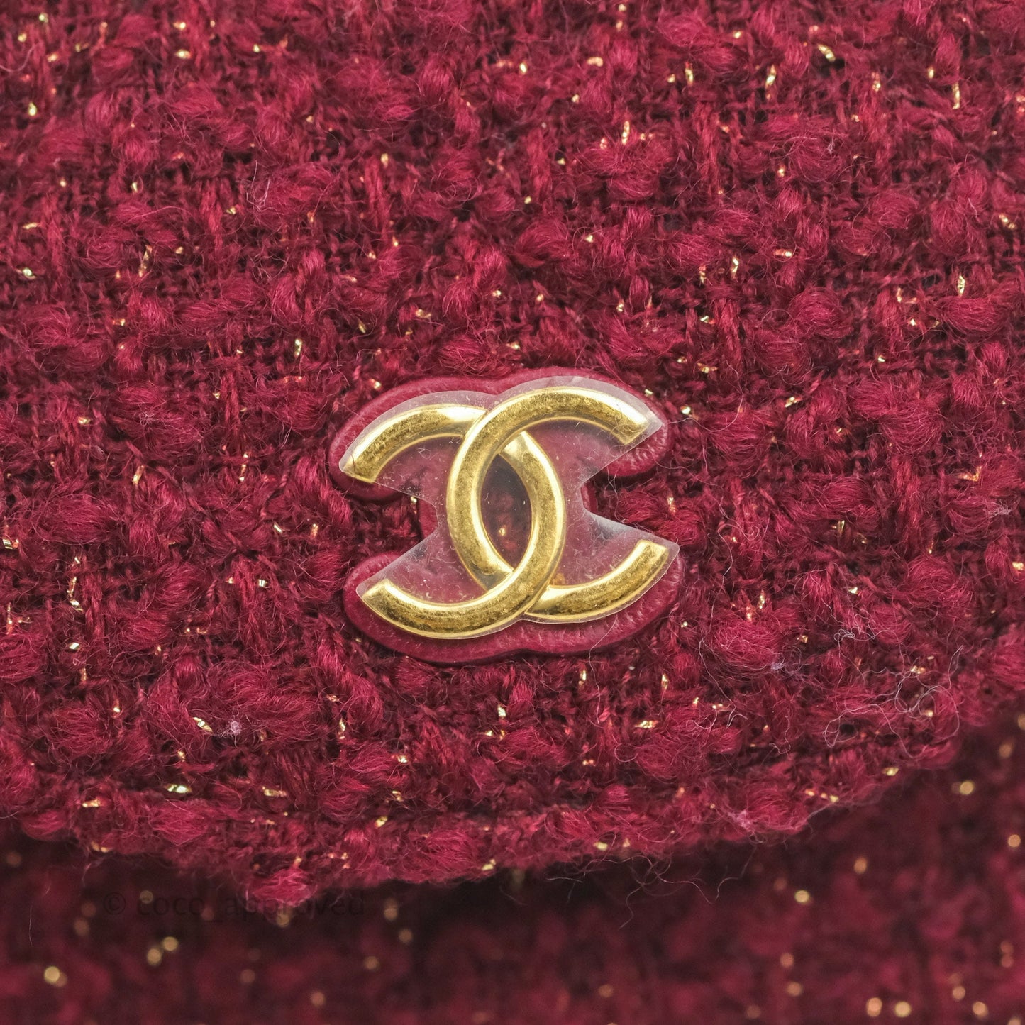 Chanel Clutch With Chain Red Tweed