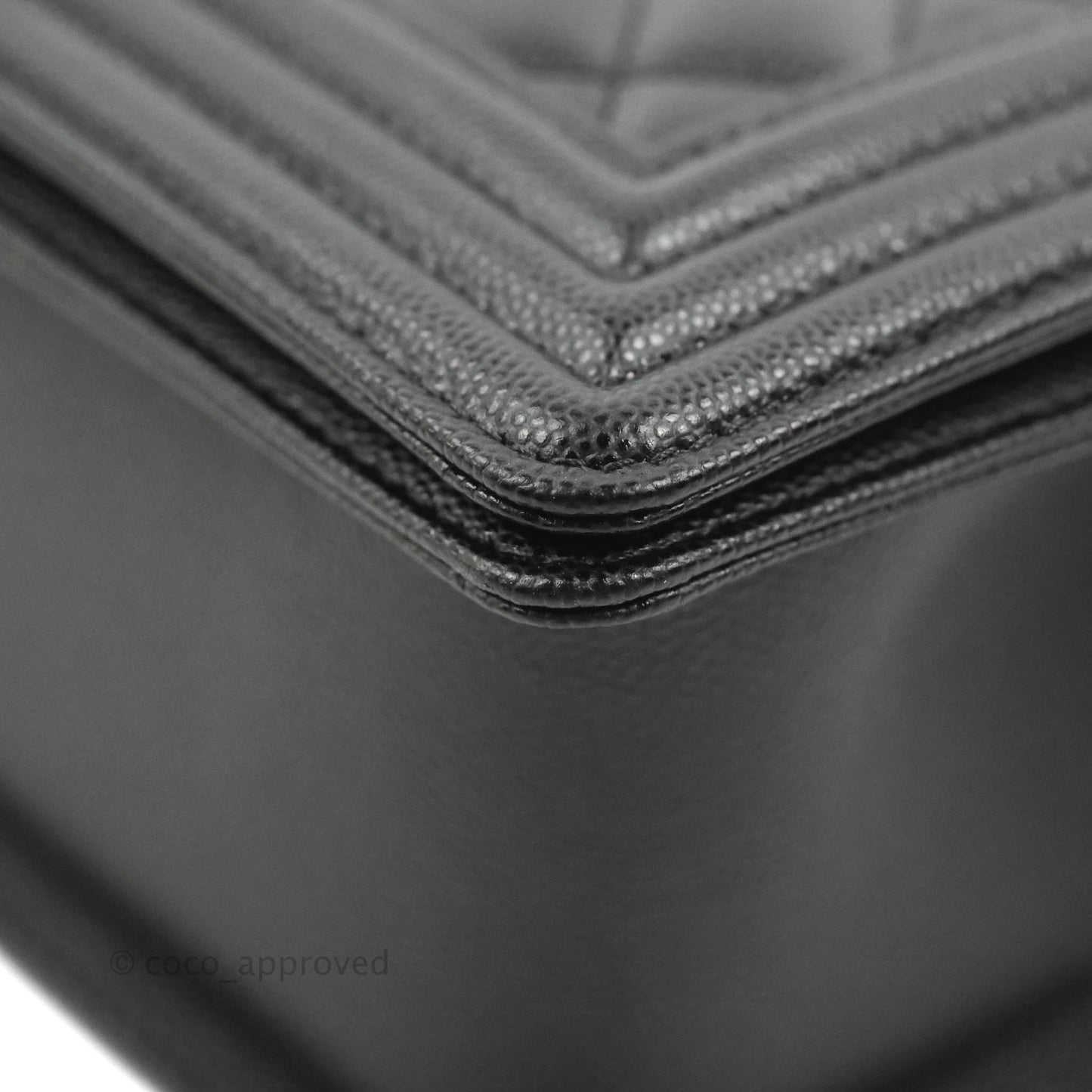 Chanel Quilted Medium Boy Black Caviar Aged Gold Hardware