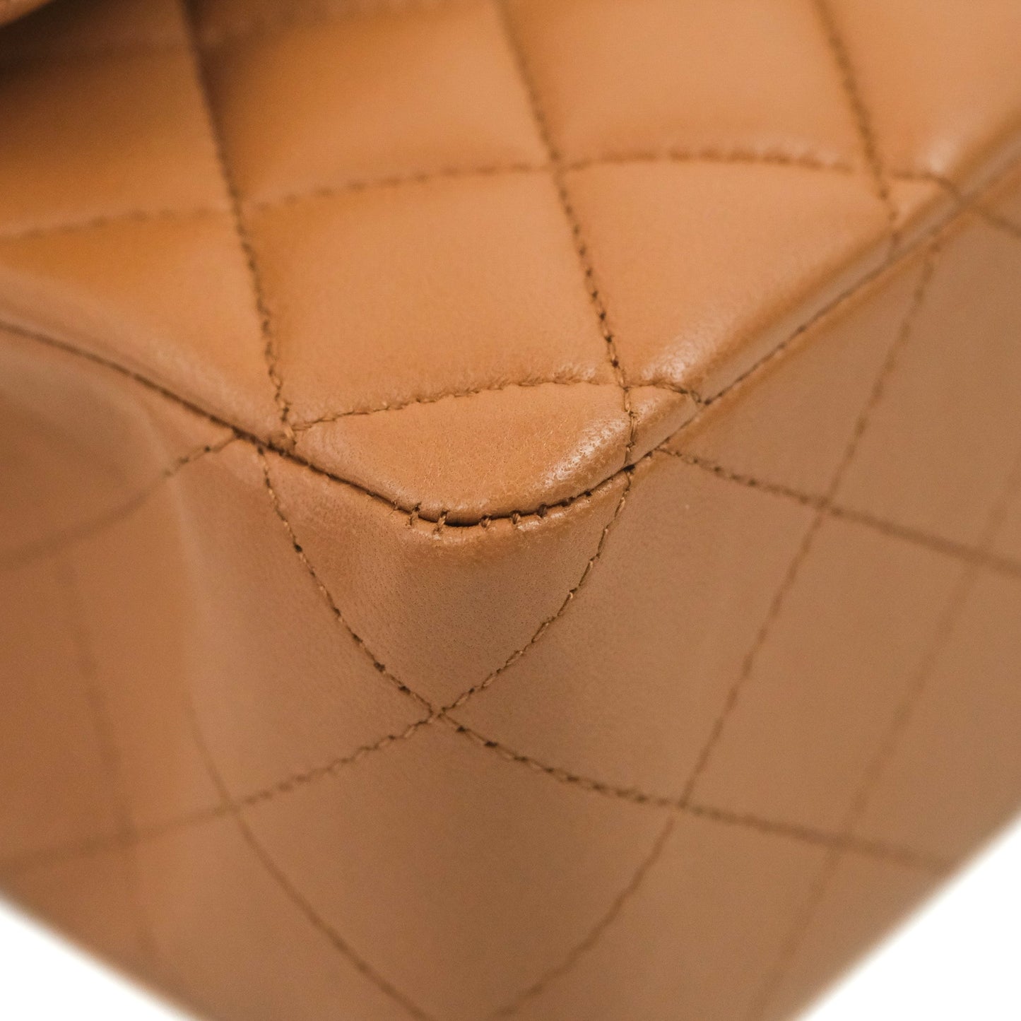 Chanel Classic M/L Medium Flap Quilted Dark Beige Caramel Lambskin Gold Hardware