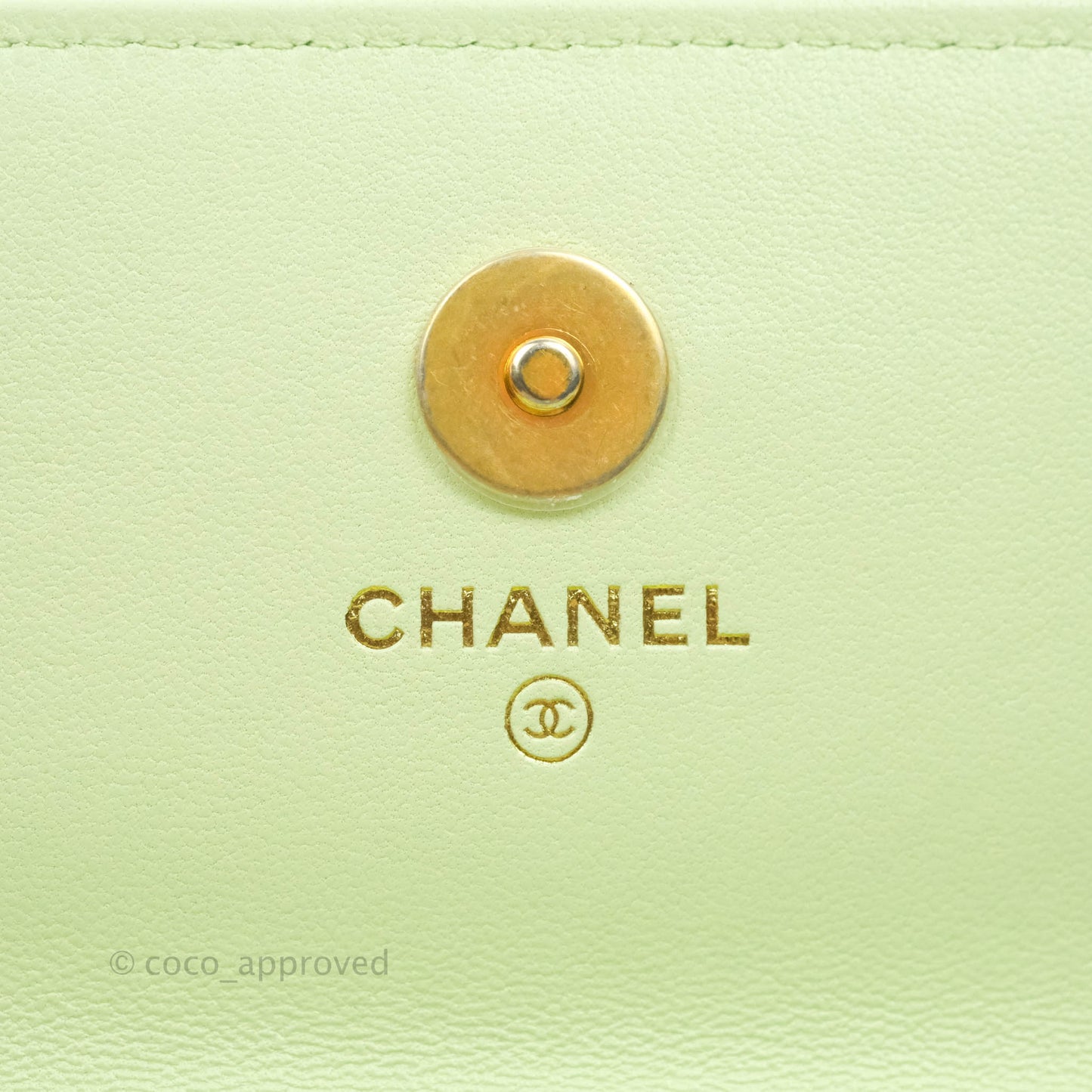 Chanel 19 Mini Clutch with Chain Light Green Lambskin Mixed Hardware 22C