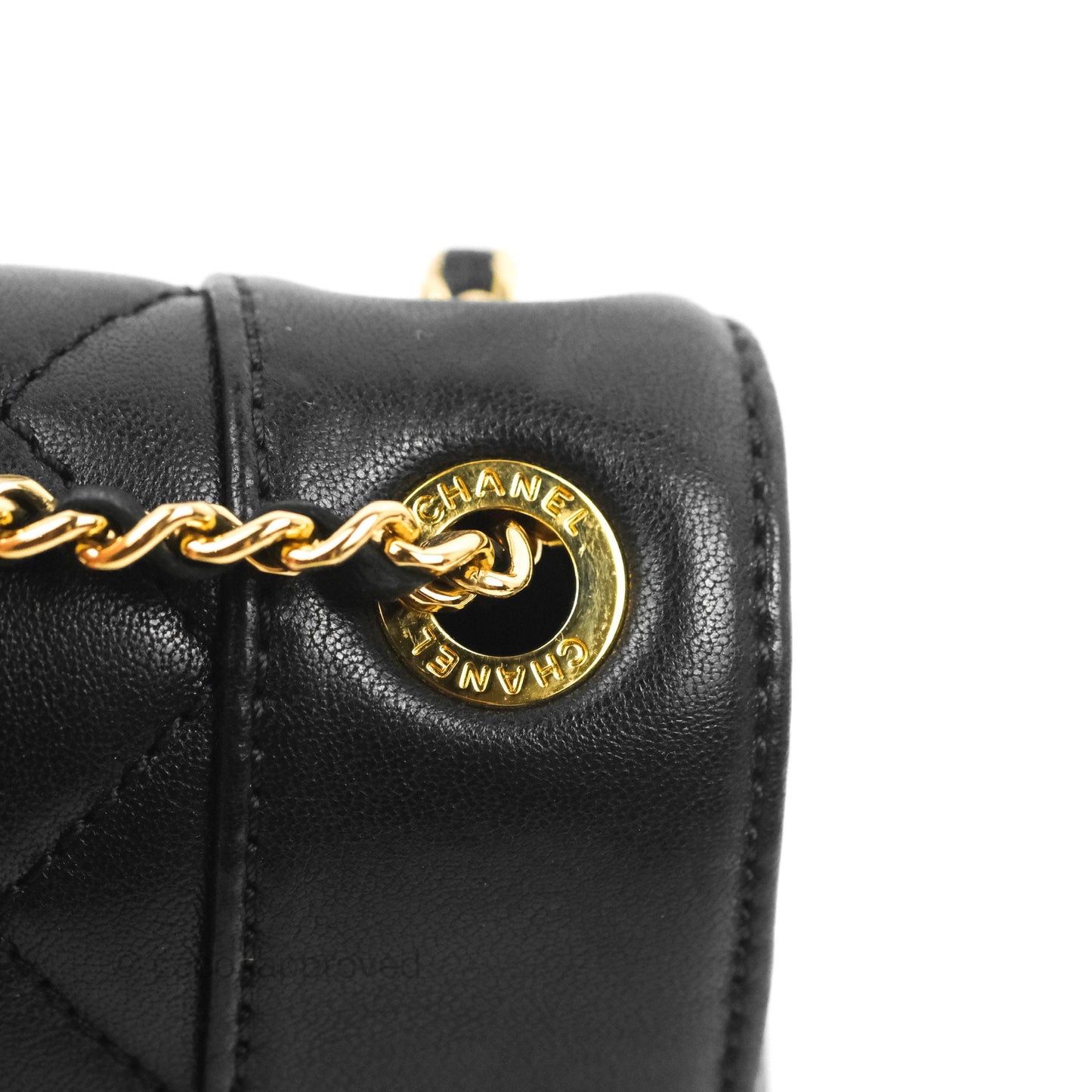 Chanel Small Vintage Mademoiselle Flap Black Sheepskin Gold Hardware