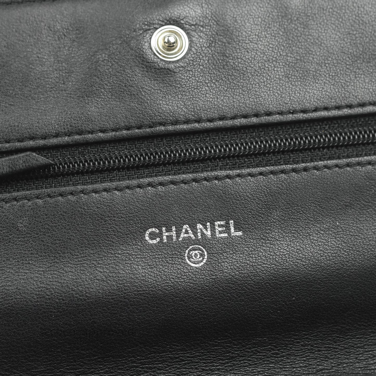 Chanel Classic Wallet On Chain Black Lambskin Silver Hardware