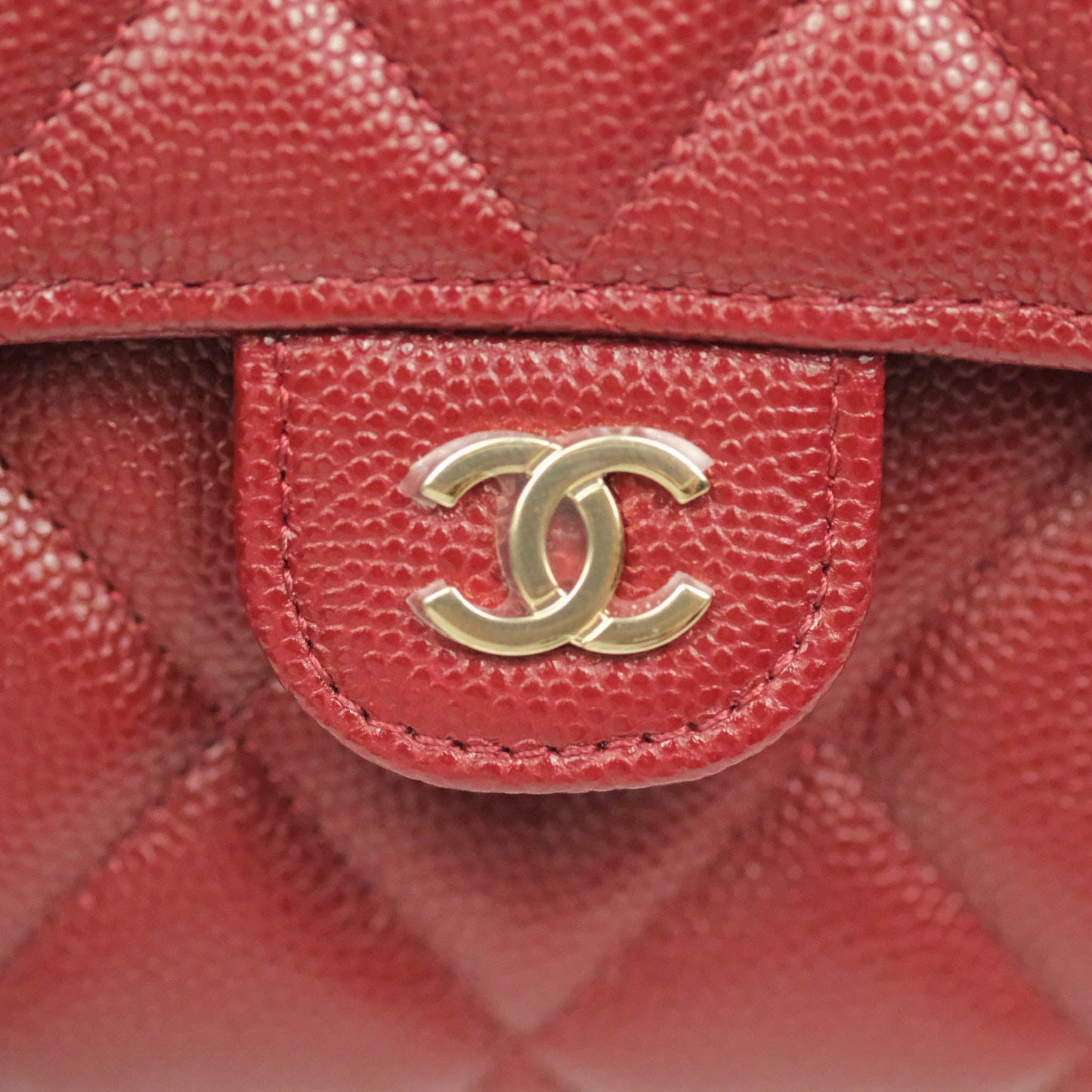 Chanel Caviar Quilted Long Flap Wallet Burgundy Caviar Gold Hardware