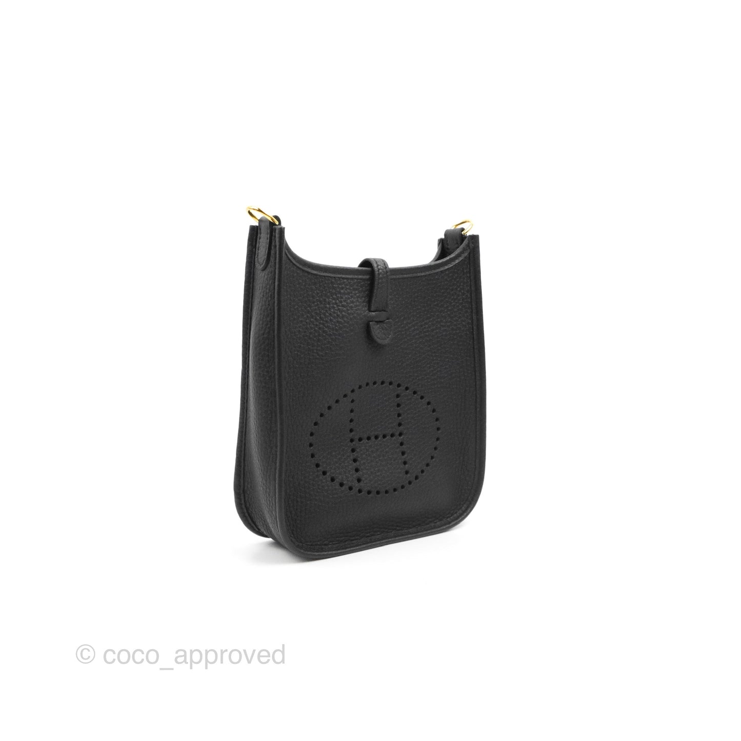 Hermès Mini Evelyne 16 Black Clemence Gold Hardware