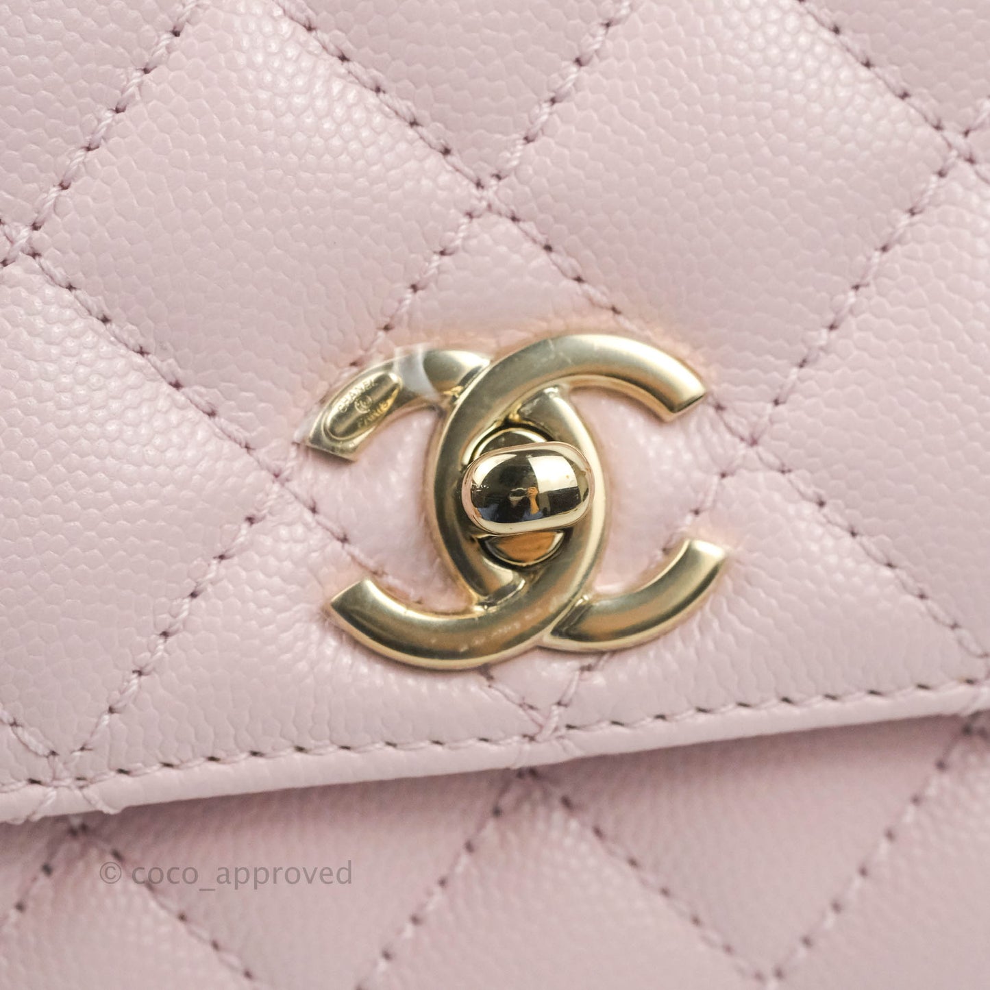 Chanel Mini Coco Handle Quilted Light Pink Caviar Gold Hardware