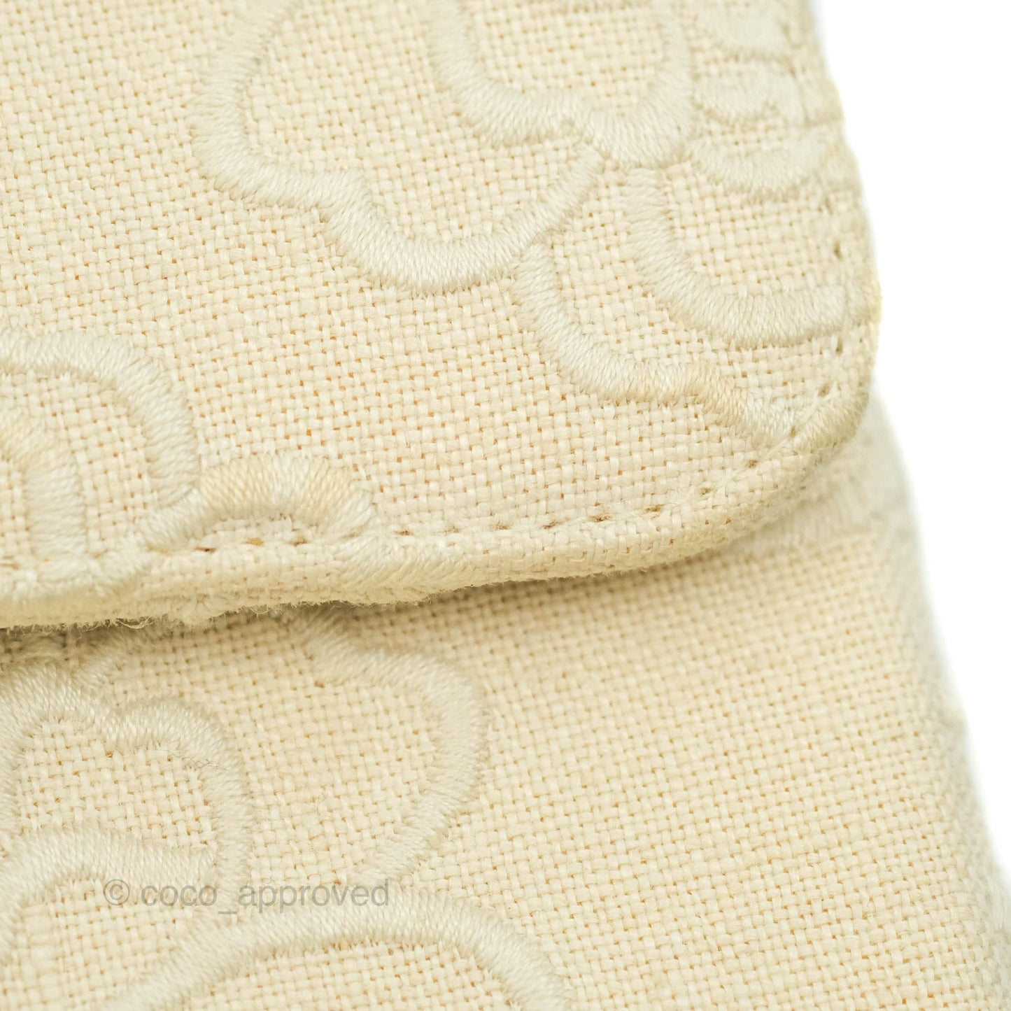 Chanel Small Flap Camellia Embroidered Ivory Beige Linen Canvas 24K Gold Hardware
