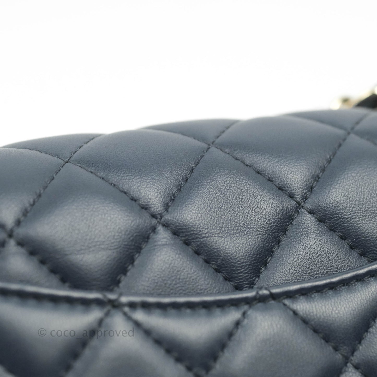 Chanel Quilted Mini Rectangular Flap Navy Lambskin Gold Hardware
